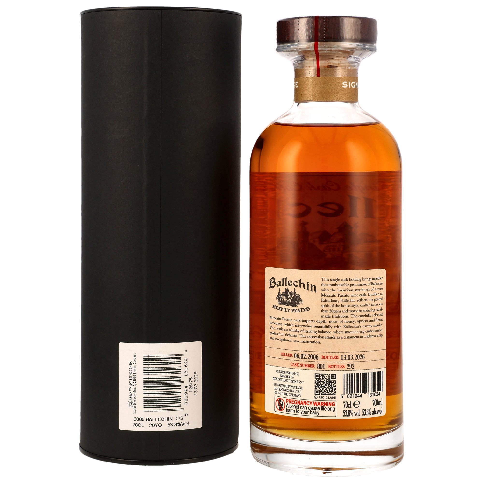Ballechin 2006/2026 - 20 y.o. - 1st Fill Moscato Passito Wine Cask #801 - Sig Ibisco