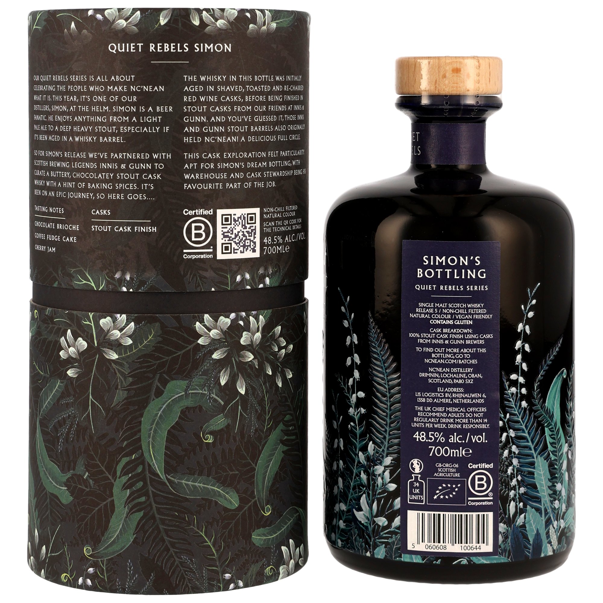 Nc'nean Organic Single Malt Whisky Stout Cask Finish - Quiet Rebels: Simon