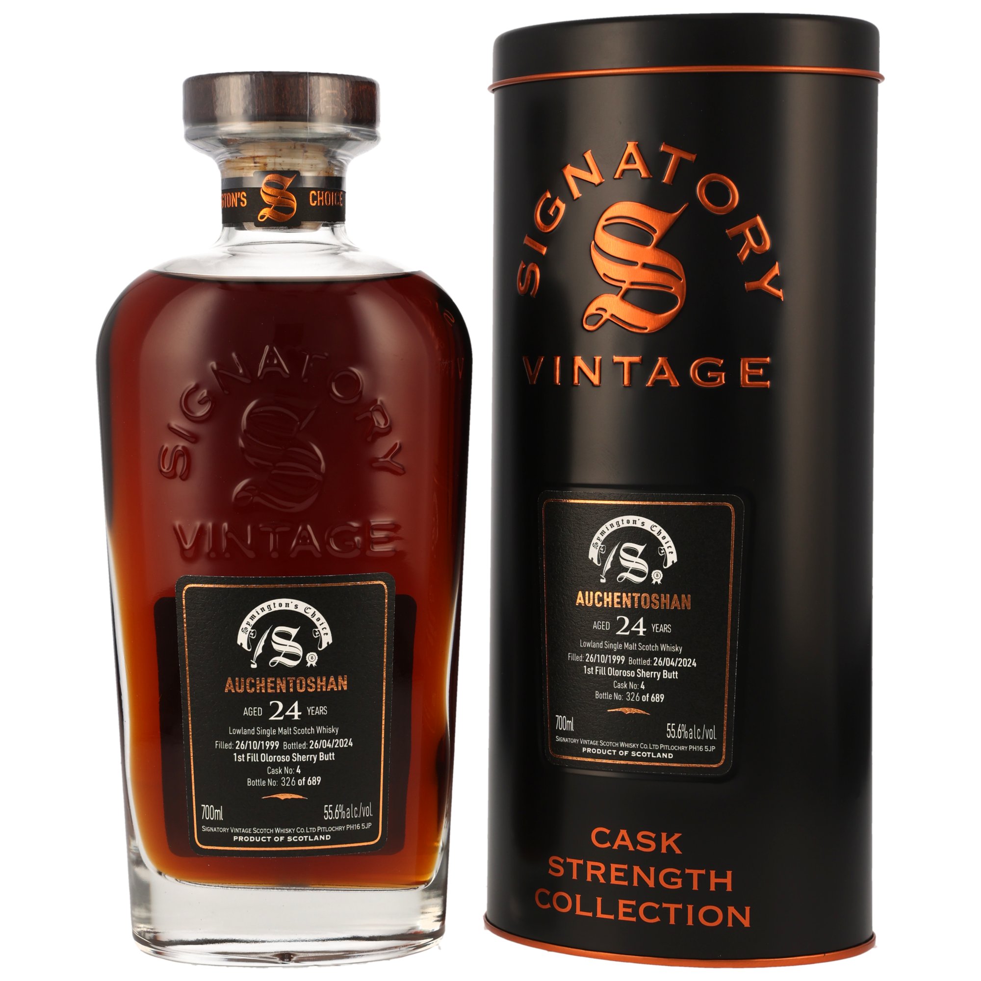 Auchentoshan 1999/2024 - 24 y.o. - 1st Fill Oloroso Sherry Butt #4 Signatory Symingtons Choice