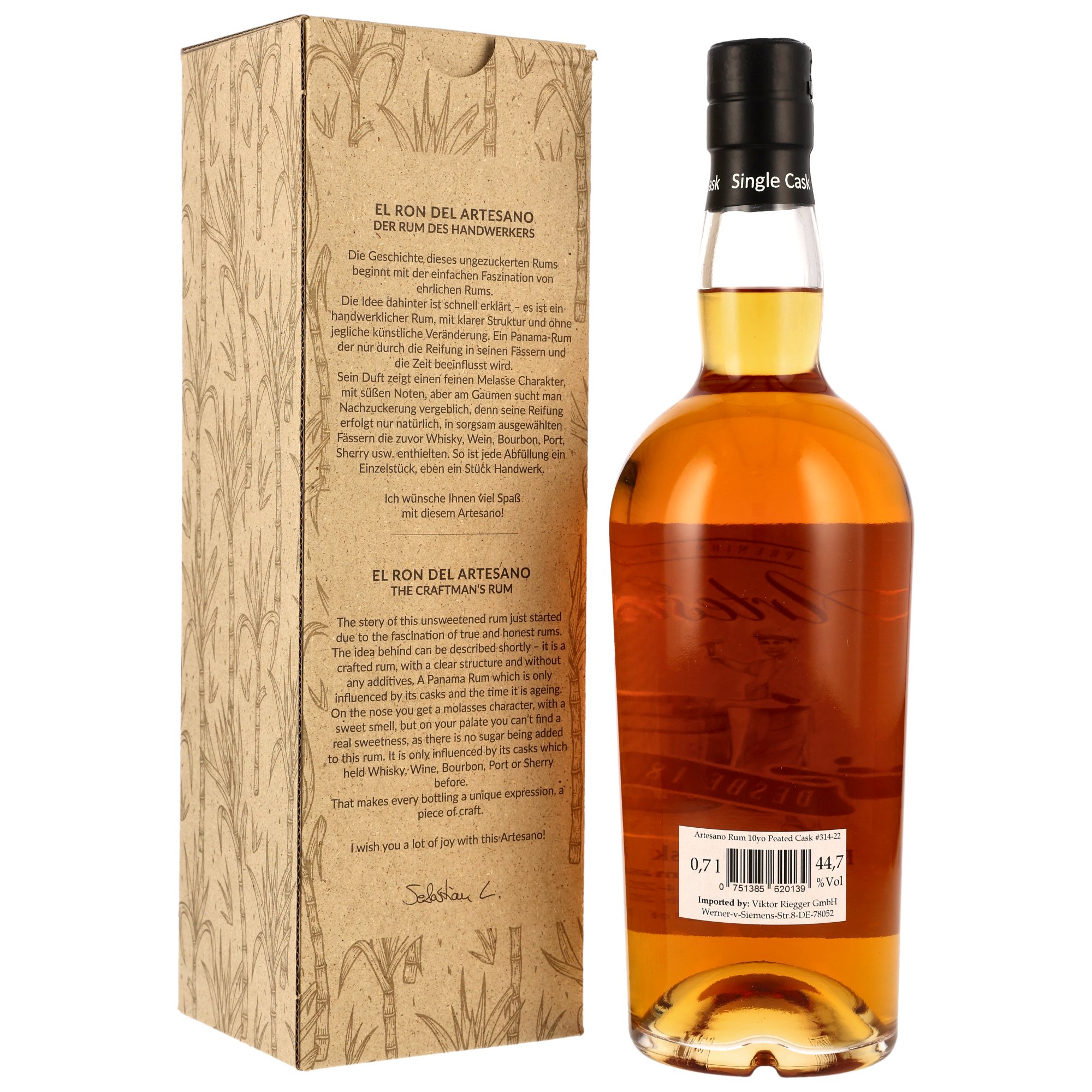 Ron Artesano Rum 10 y.o. Peated Islay Cask Finish #314-22