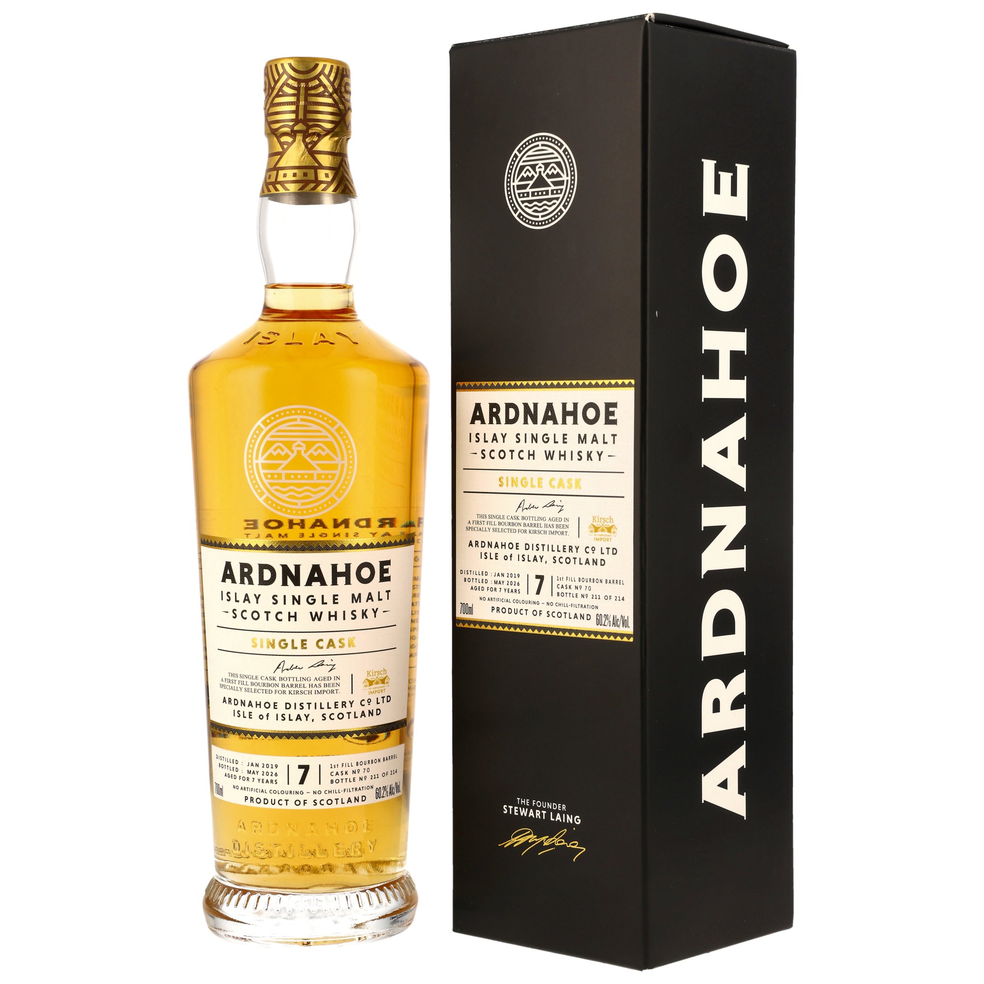 Ardnahoe 2019/2026 - 7 y.o. - 1st Fill Bourbon Barrel #70 - 50th Anniversary Kirsch Import