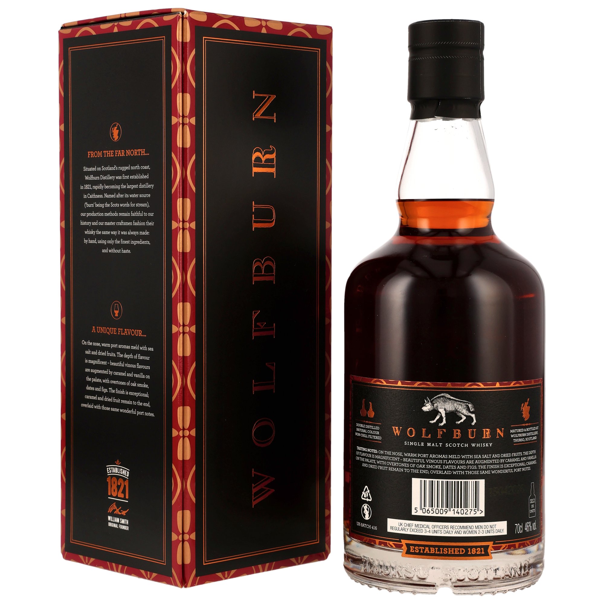 Wolfburn 10 y.o. No. 416 Small Batch Release - 1st Fill Ruby Port Pipes
