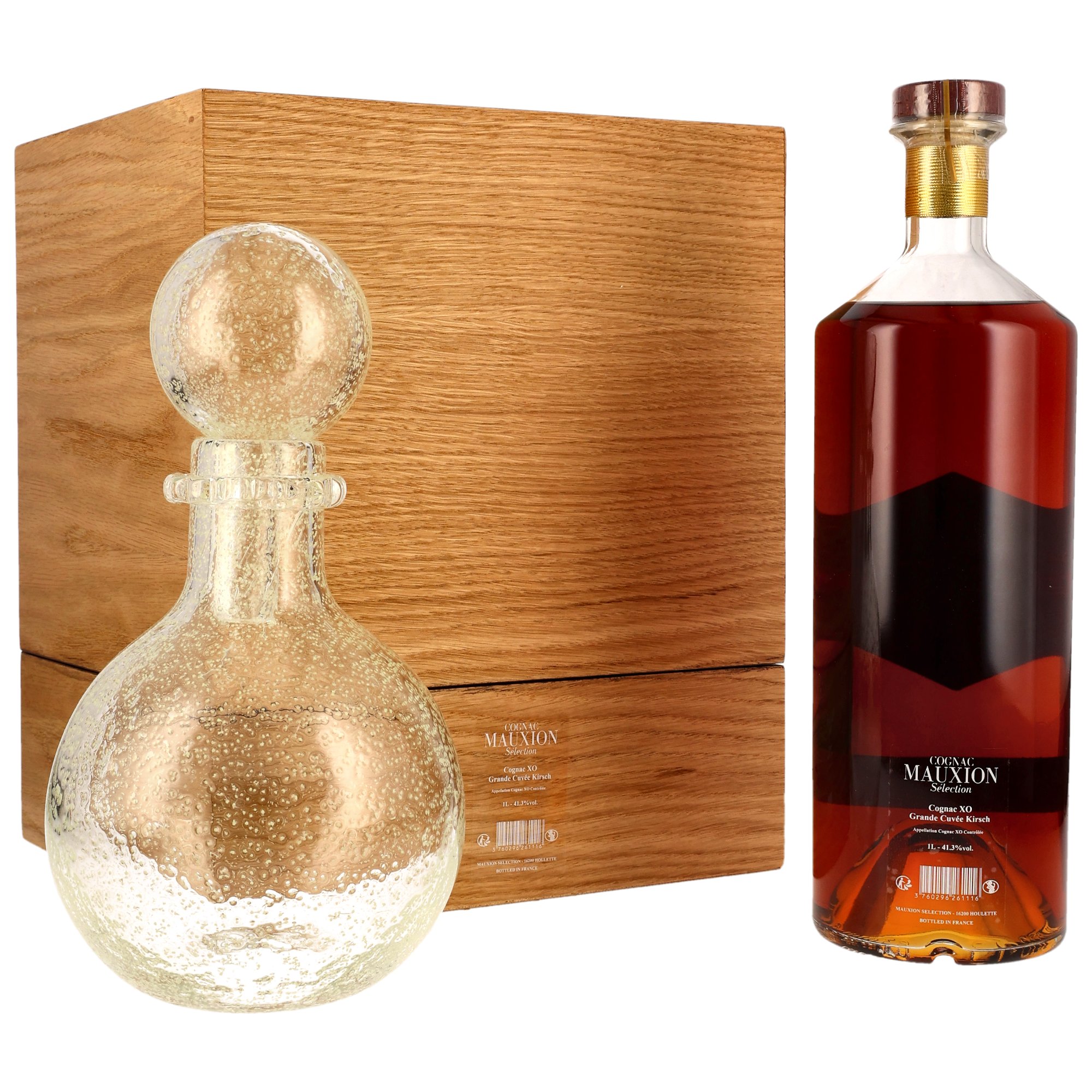 Mauxion Cognac Grande Cuvee Kirsch - mit Karaffe Shiny Bottle