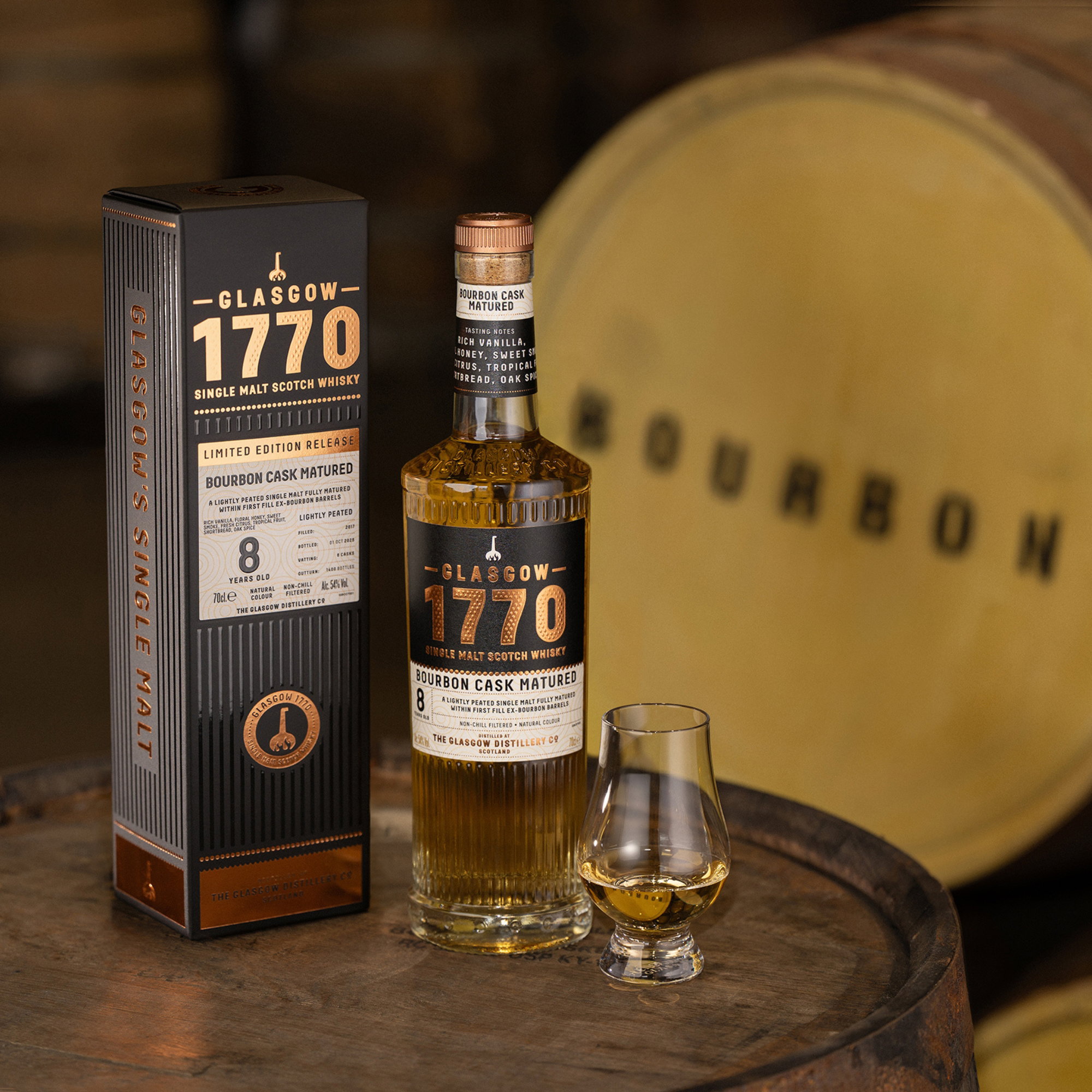 Glasgow 1770 2017/2025 - 8 y.o. - 1st Fill Bourbon Casks Lightly Peated