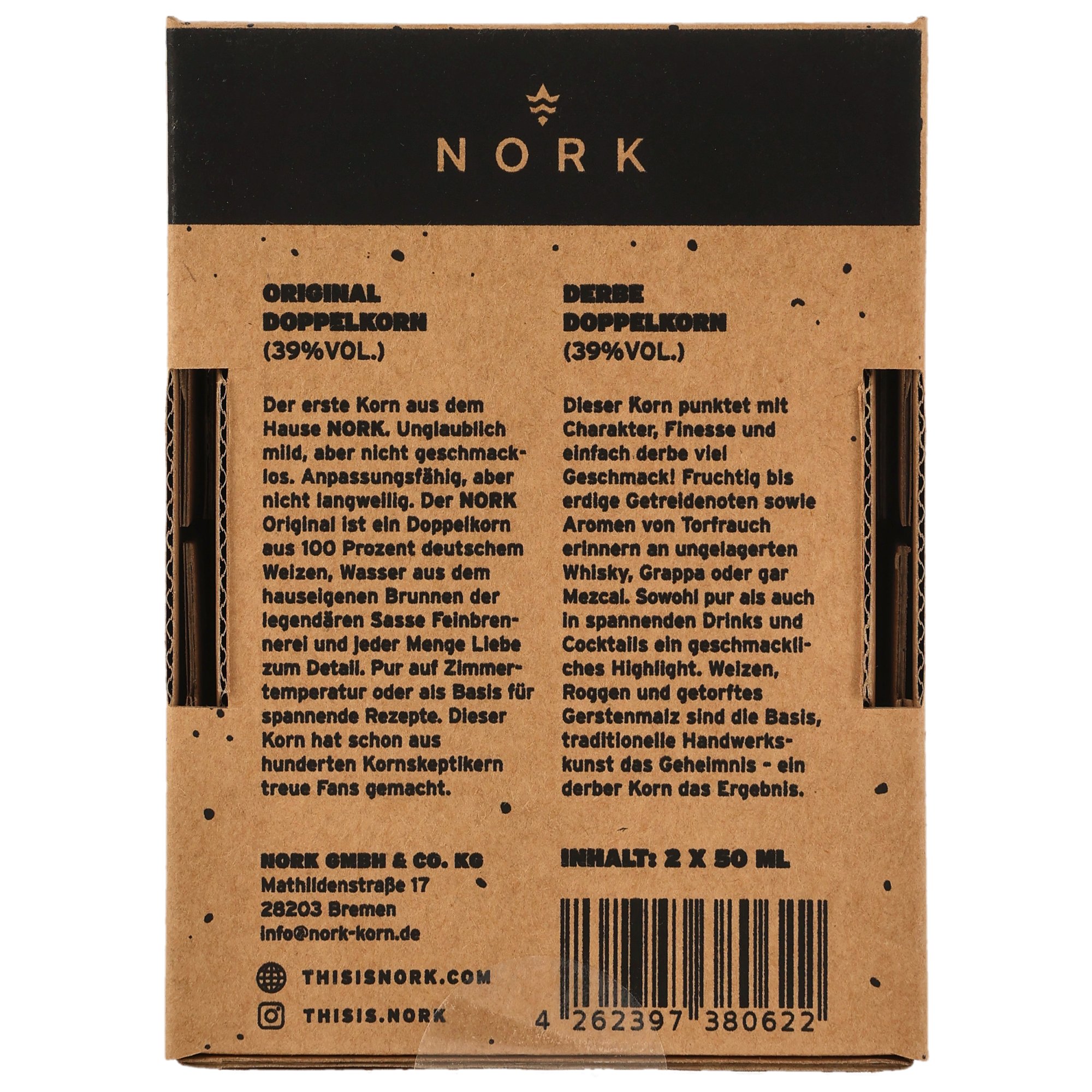 NORK Körner 2x0,05l "Schnaps Sie Dir" Original/Derbe
