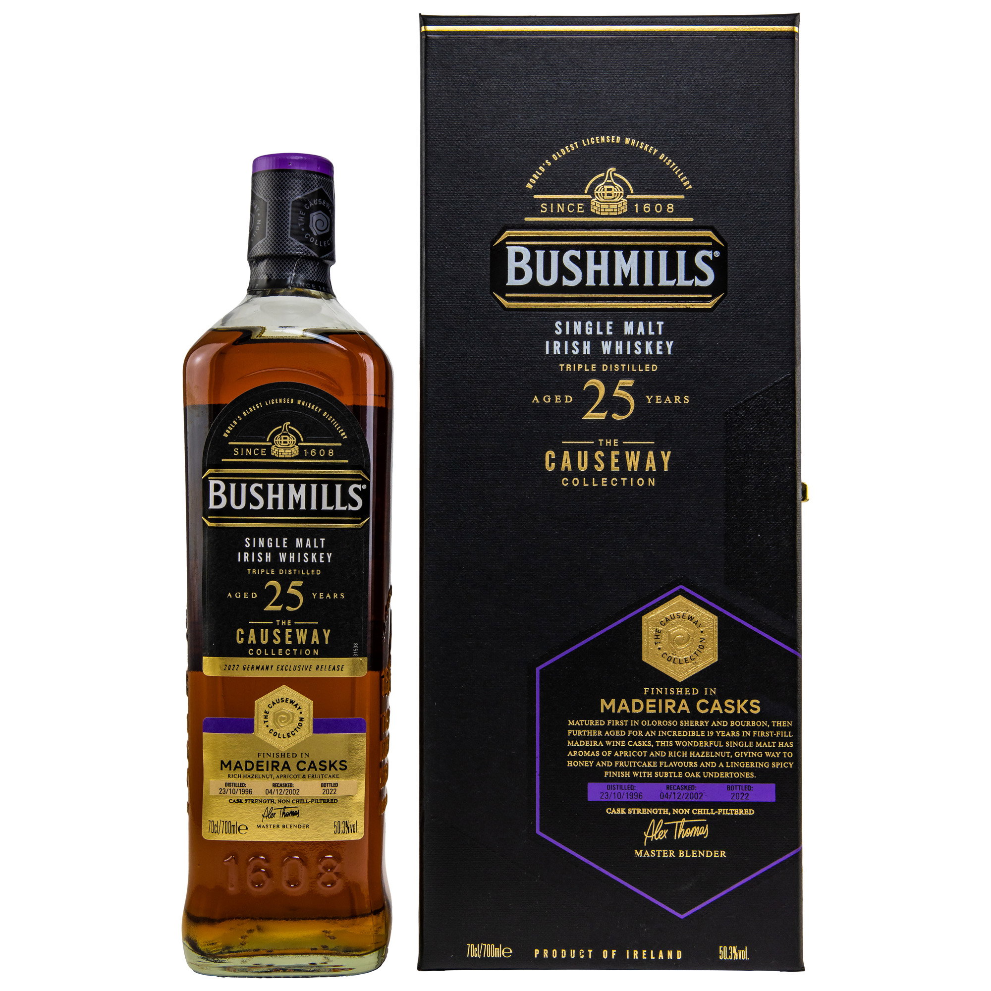 Bushmills 1996/2022 - 25 y.o. - Madeira Cask - The Causeway Collection