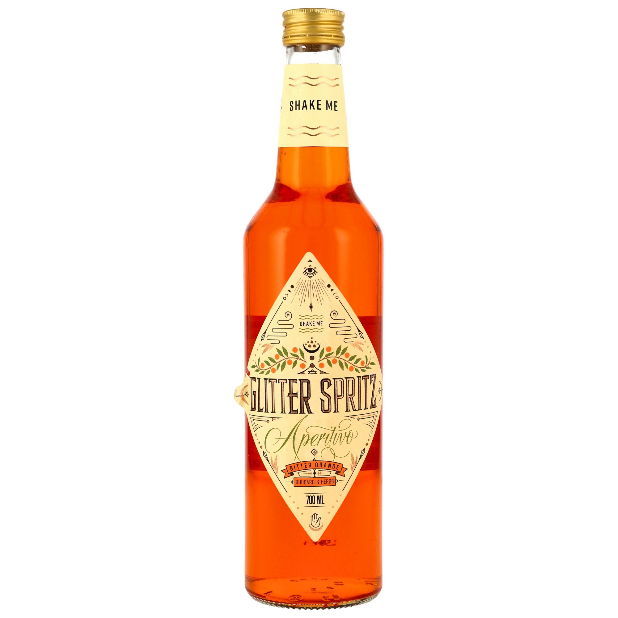 Glitter Spritz Aperitivo Bitter Orange Rhubarb & Herbs -Etikett mit Mängeln/ Dellen im Deckel
