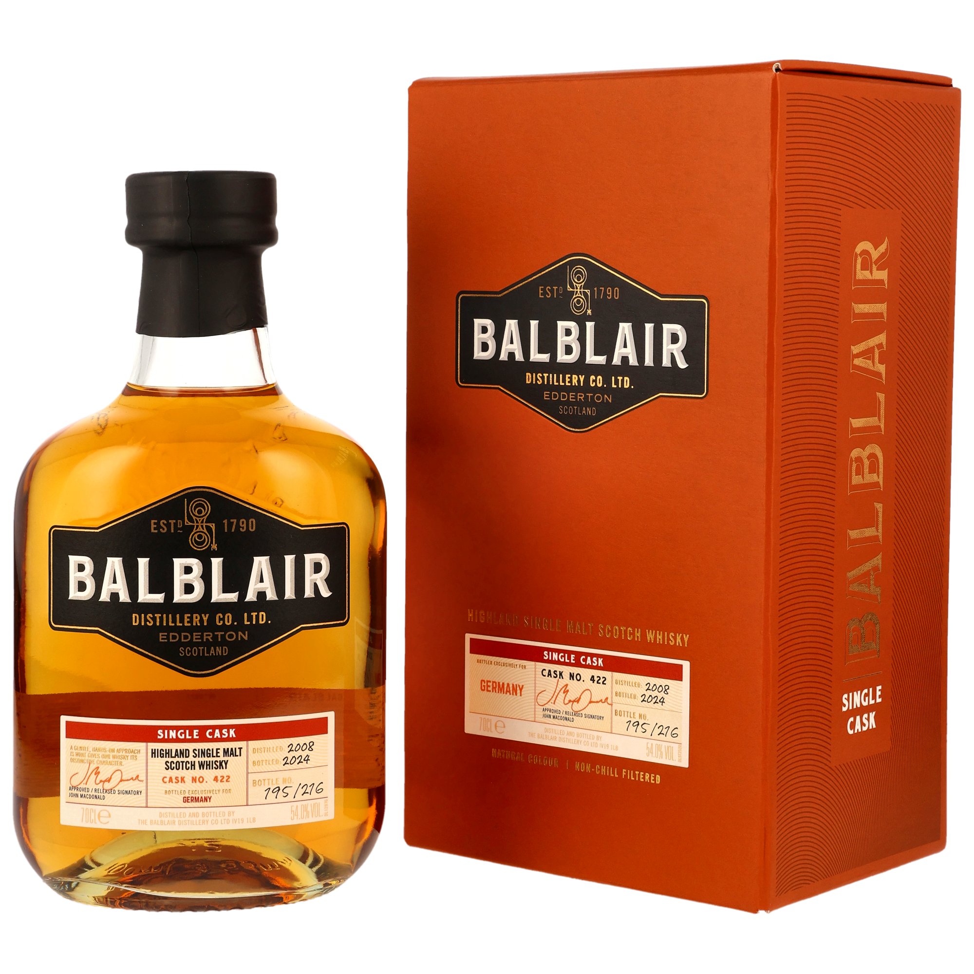 Balblair 2008/2024 - 15 y.o. - Single Cask #422 Exclusive to Germany