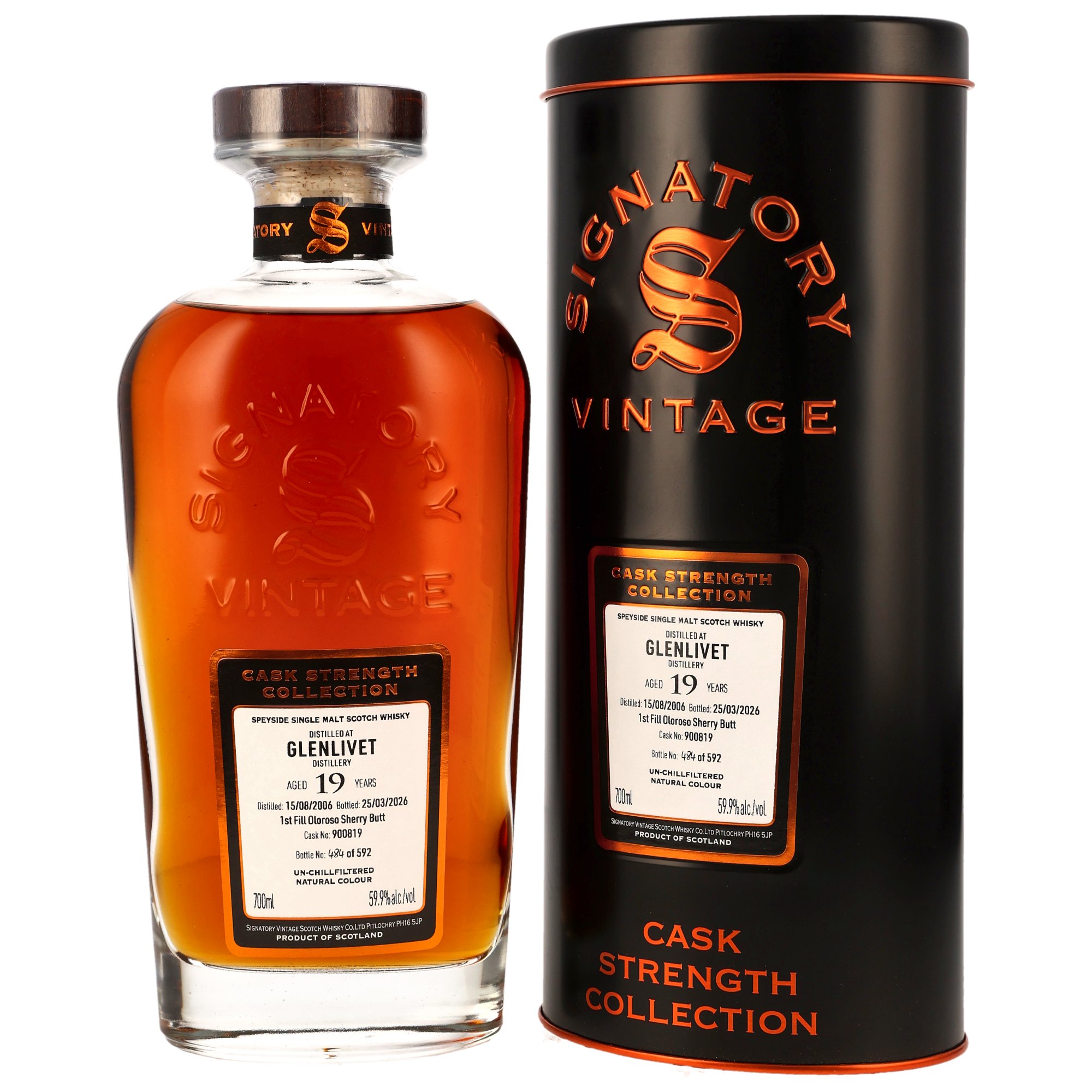 Glenlivet 2006/2026 - 19 y.o. - 1st Fill Oloroso Sherry Butt #900819 - Sig CS