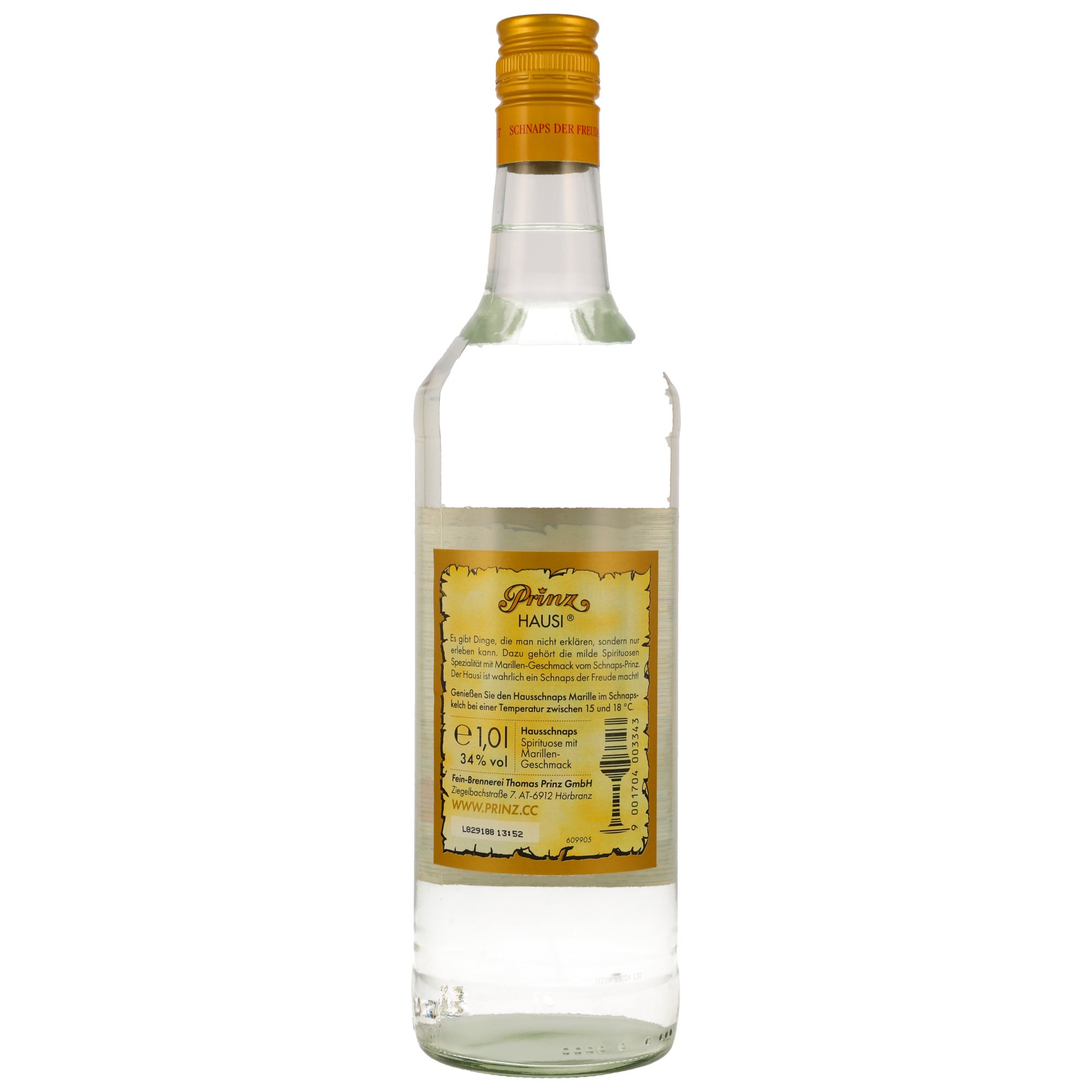 Prinz Hausschnaps (Marille) Liter