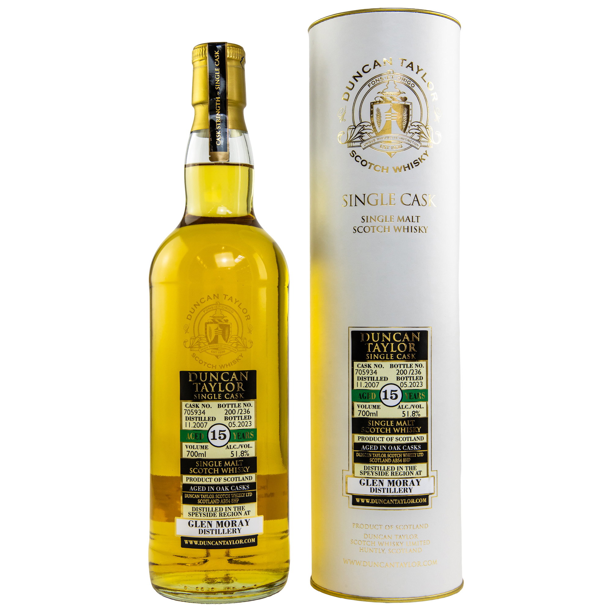 Glen Moray 2007/2023 - 15 y.o. - #705934  (Duncan Taylor)