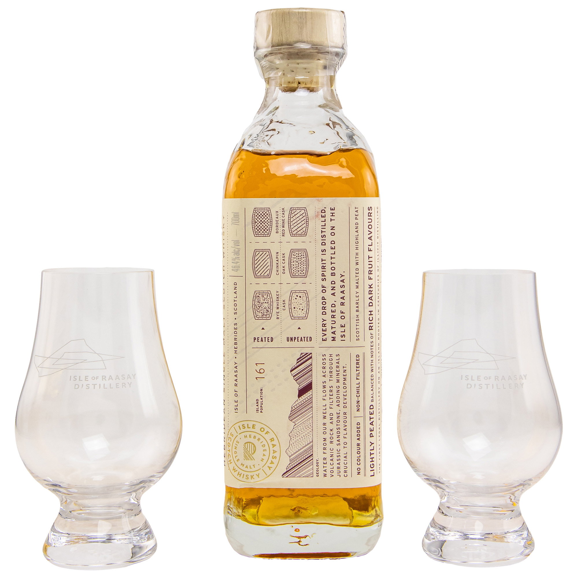 Isle of Raasay Single Malt Whisky - mit 2 Glencairn Gläsern