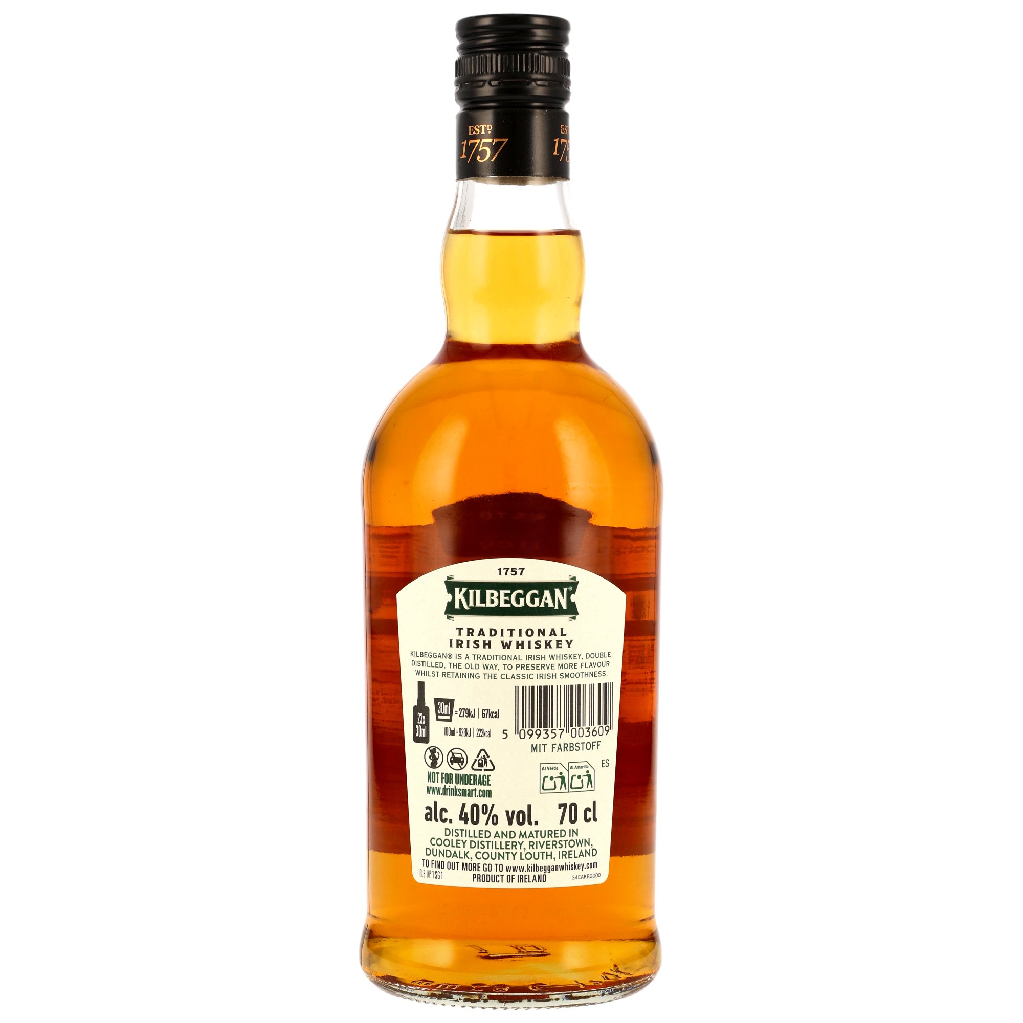 Kilbeggan Irish Whiskey Neue Ausstattung