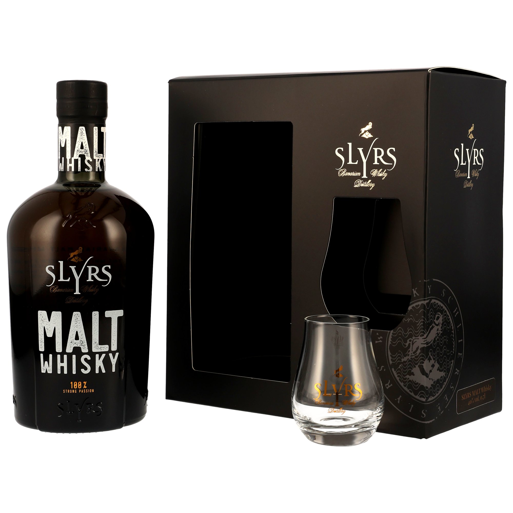 Slyrs Malt Whisky mit Glas