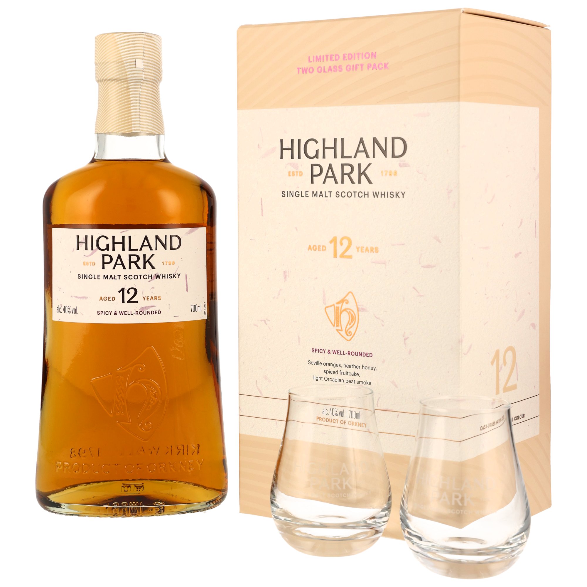 Highland Park 12 y.o. + 2 Gläser