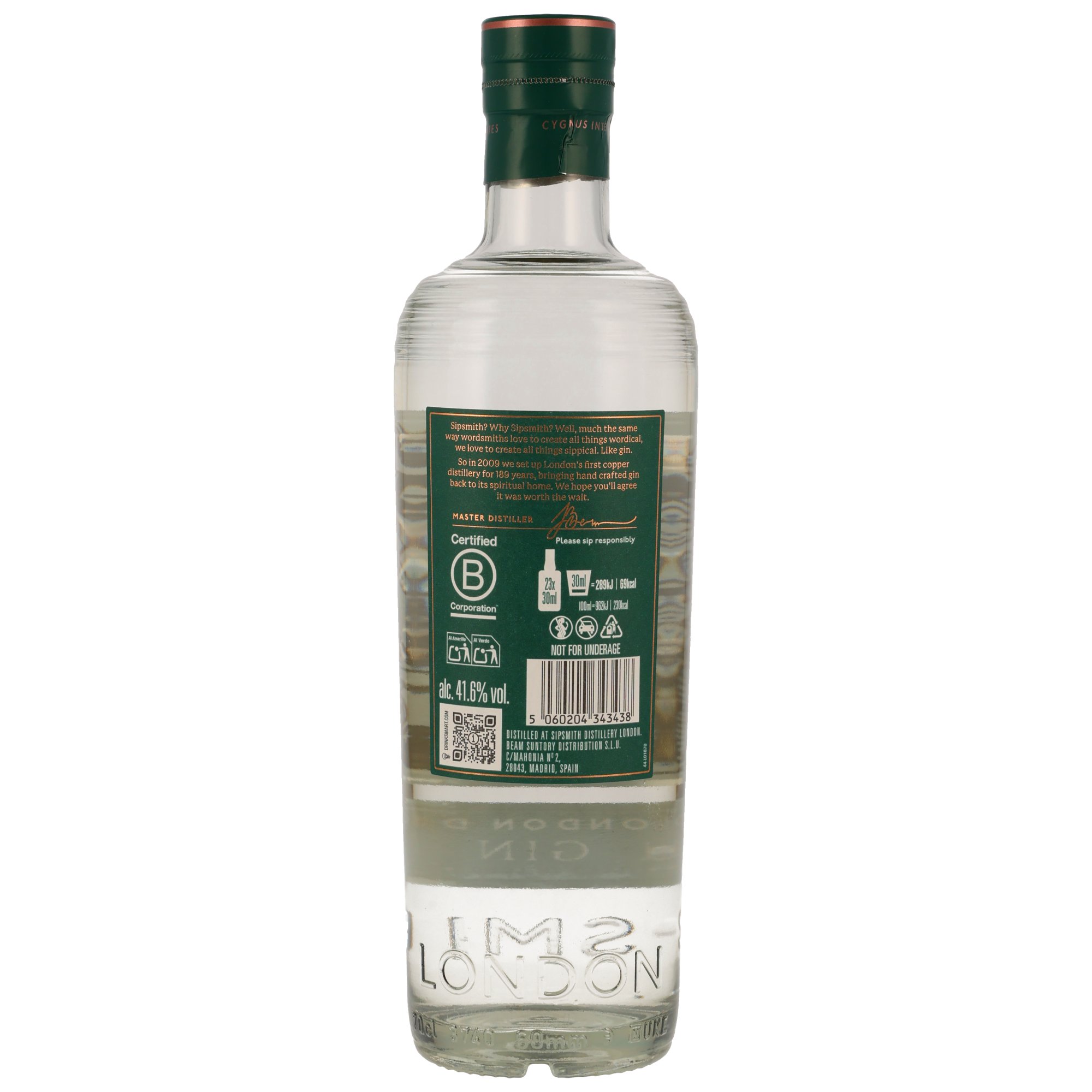 SIPSMITH London Dry Gin 41,6% - neue Ausstattung 2025