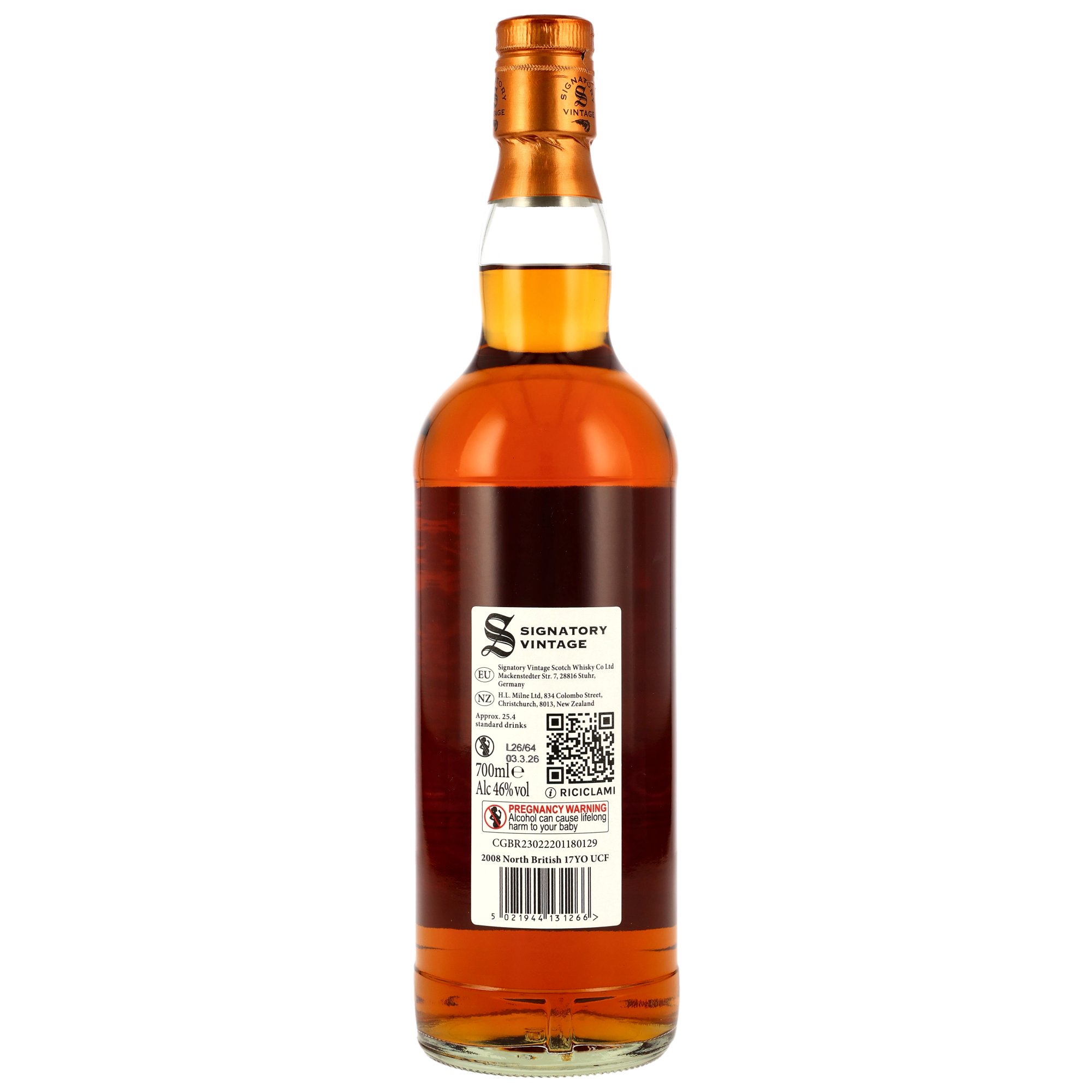 North British 2008/2026 - 17 y.o. -1st Fill Sherry & Refill Bourbon Casks - Sig un-chill
