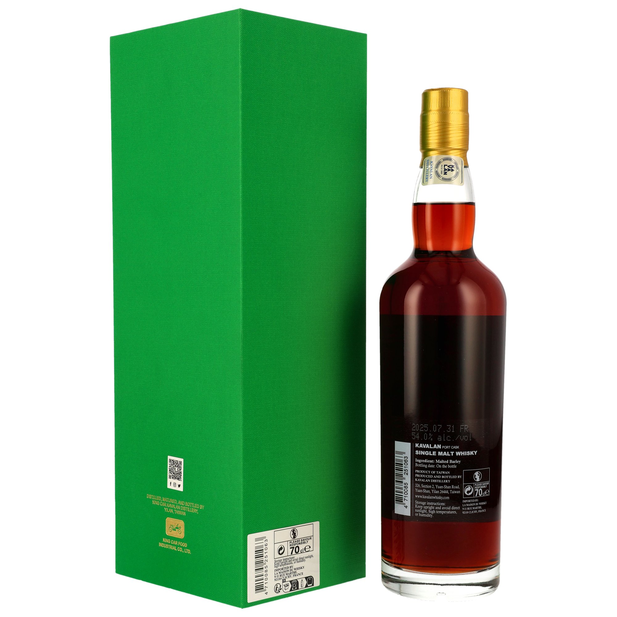 Kavalan Solist - Single Malt Port Cask - 54% - Itineraires