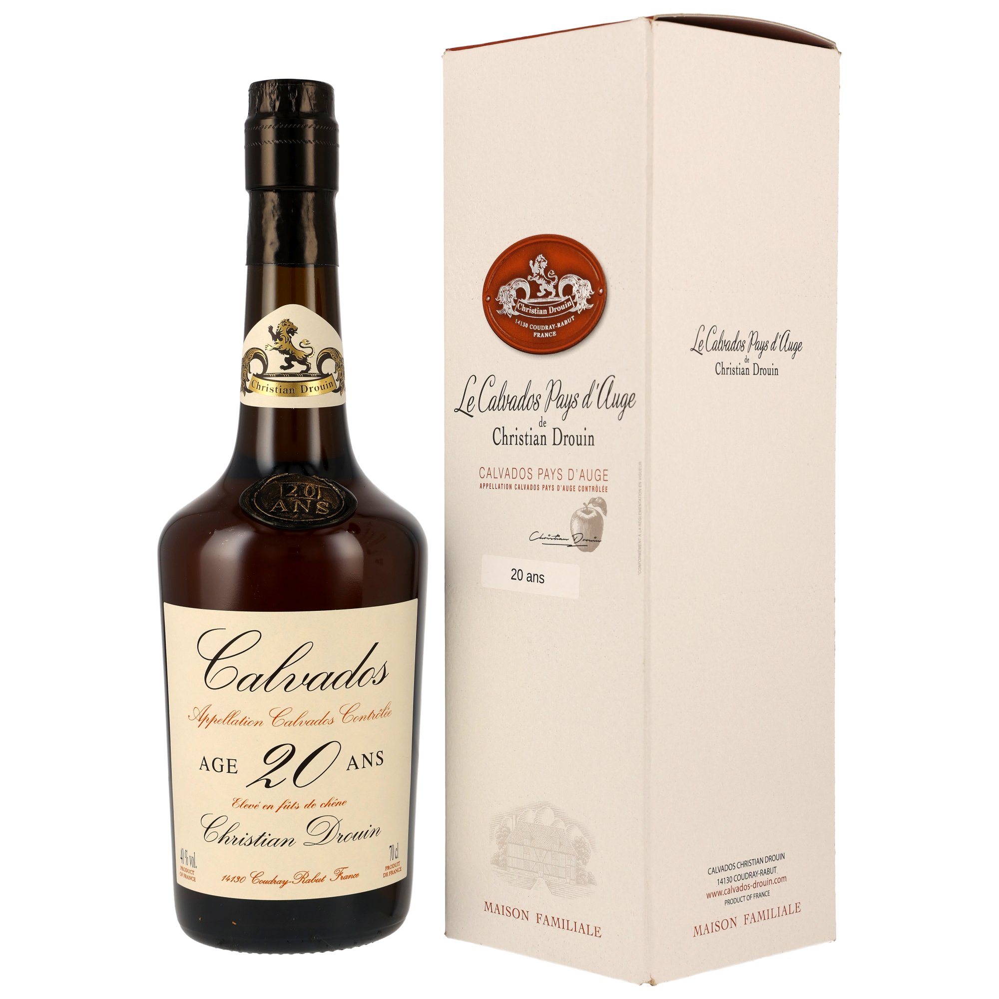 Christian Drouin 20 ans d'âge Calvados A.O.C