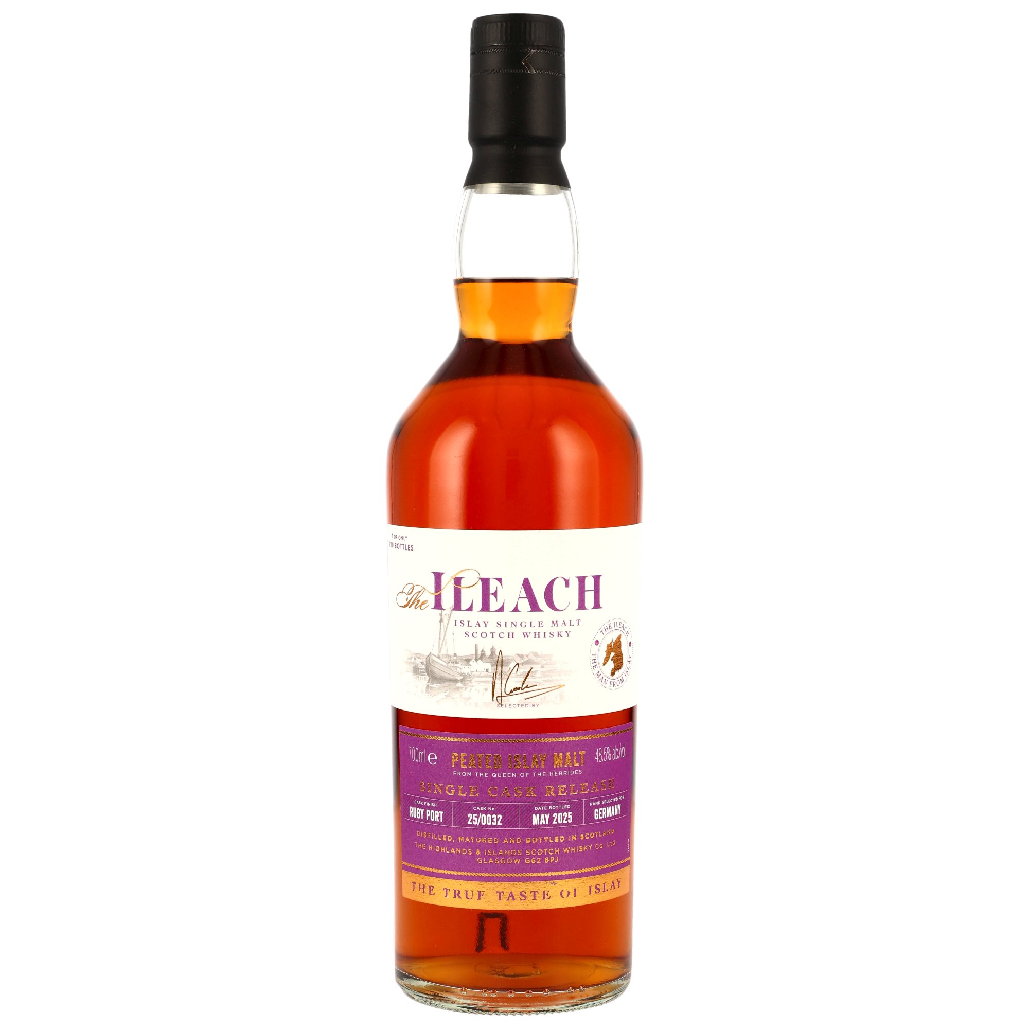 The Ileach Peated Islay Malt - Ruby Port Single CaskFinish #25/0032