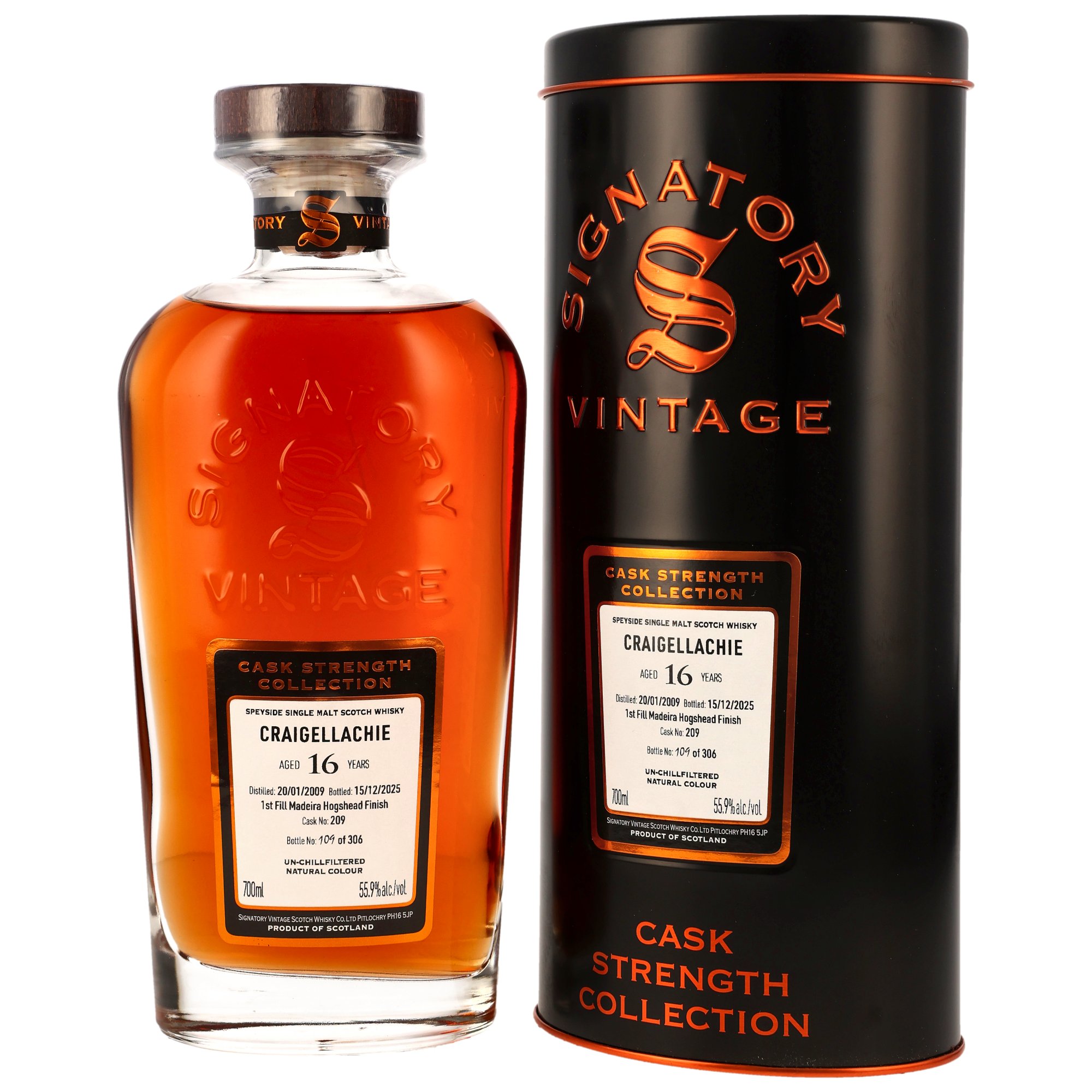 Craigellachie 2009/2025 - 16 y.o. - 1st Fill Madeira Hogshead Finish #209 - Sig CS