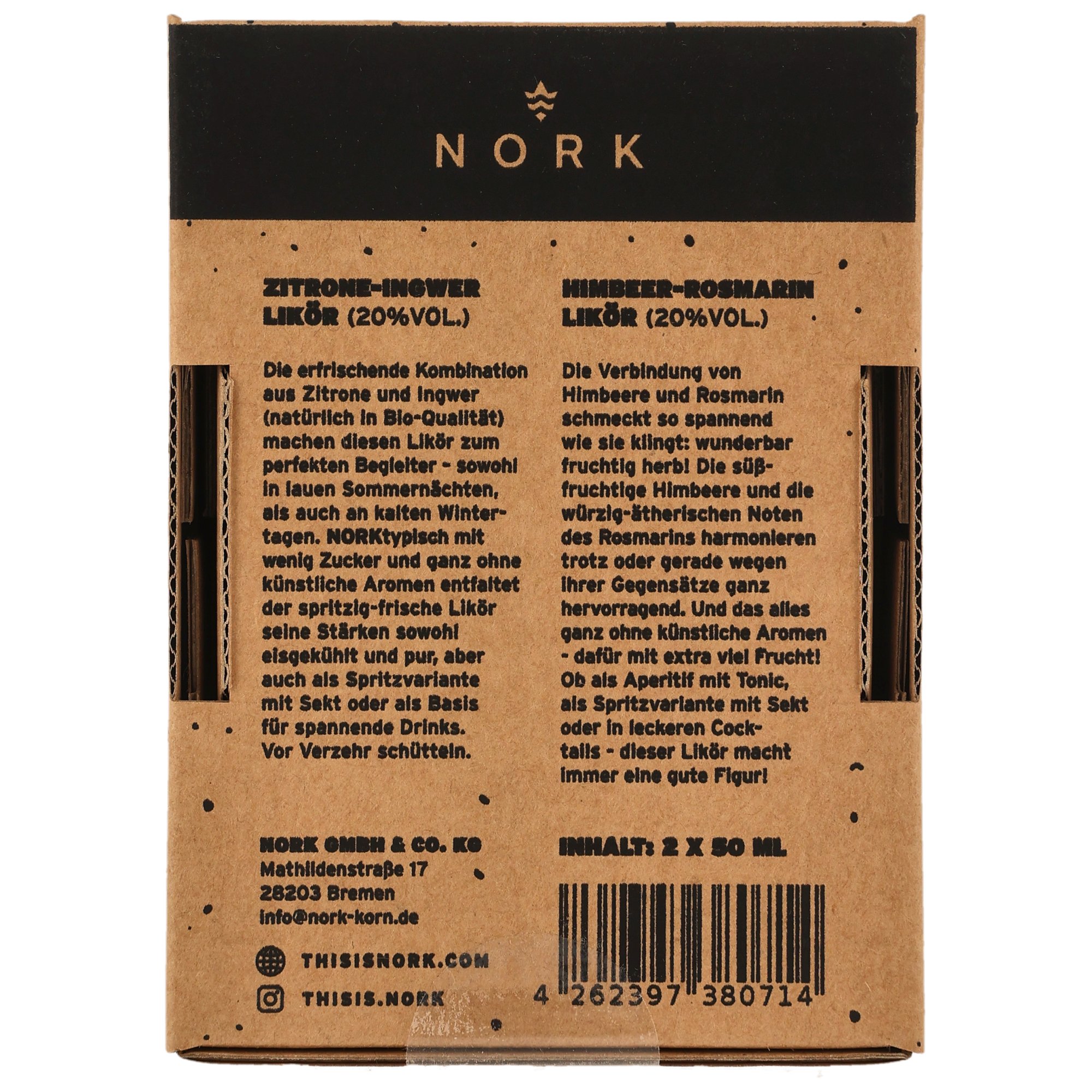 NORK Spritz-Liköre 2x0,05l "Bock ab zu zischen?"