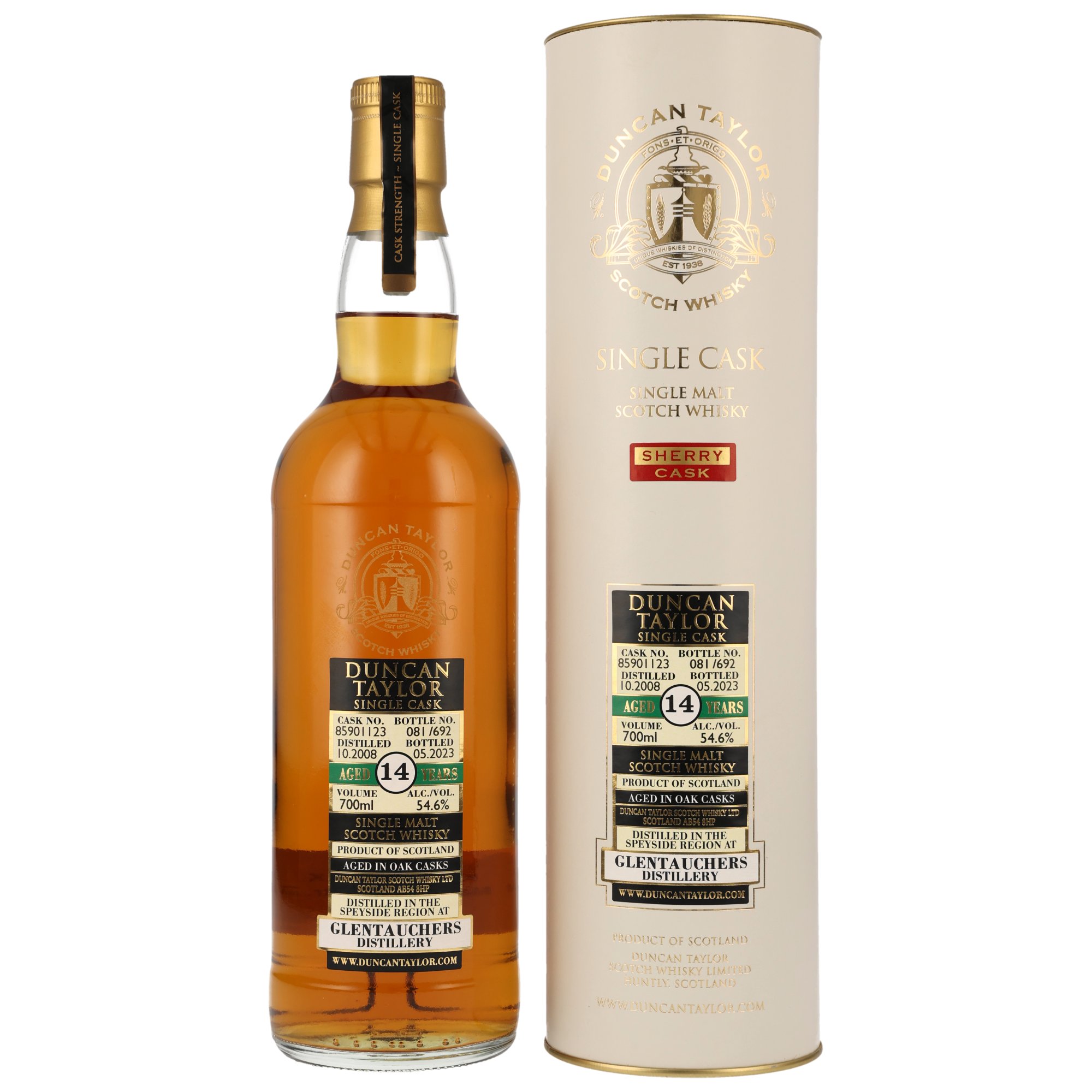 Glentauchers 2008/2023 - 14 y.o. - #85901123 - Sherry Cask (Duncan Taylor)