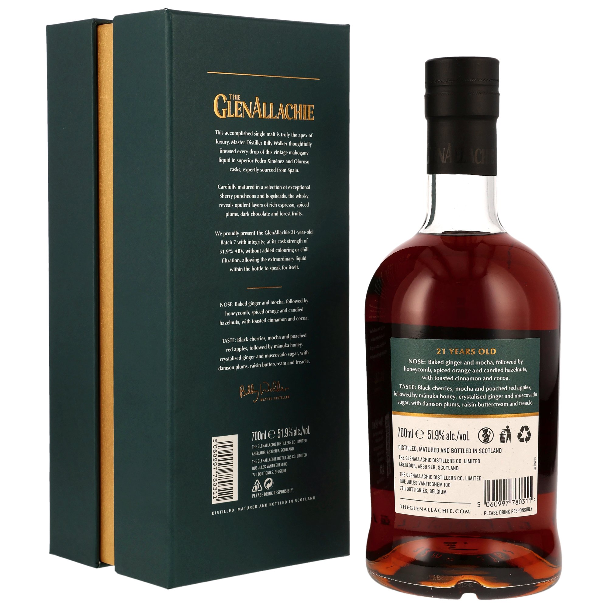 GlenAllachie 21 y.o. Single Malt - Batch 7 - PX & Oloroso Sherry Casks