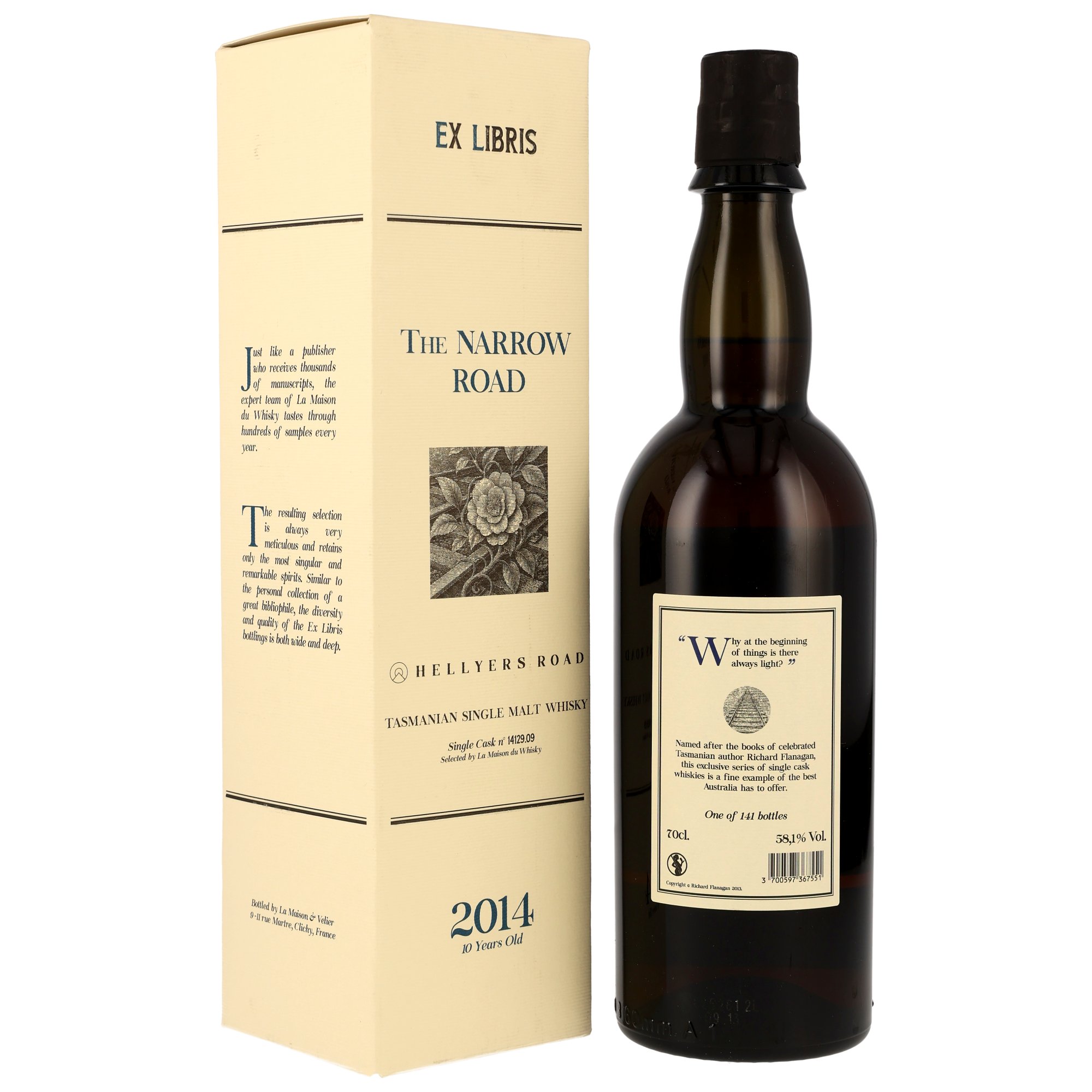 Hellyers Road 2014 - 10 y.o. - Ex-Oloroso Sherry Cask #14129.09 - Libris - The Narrow Road