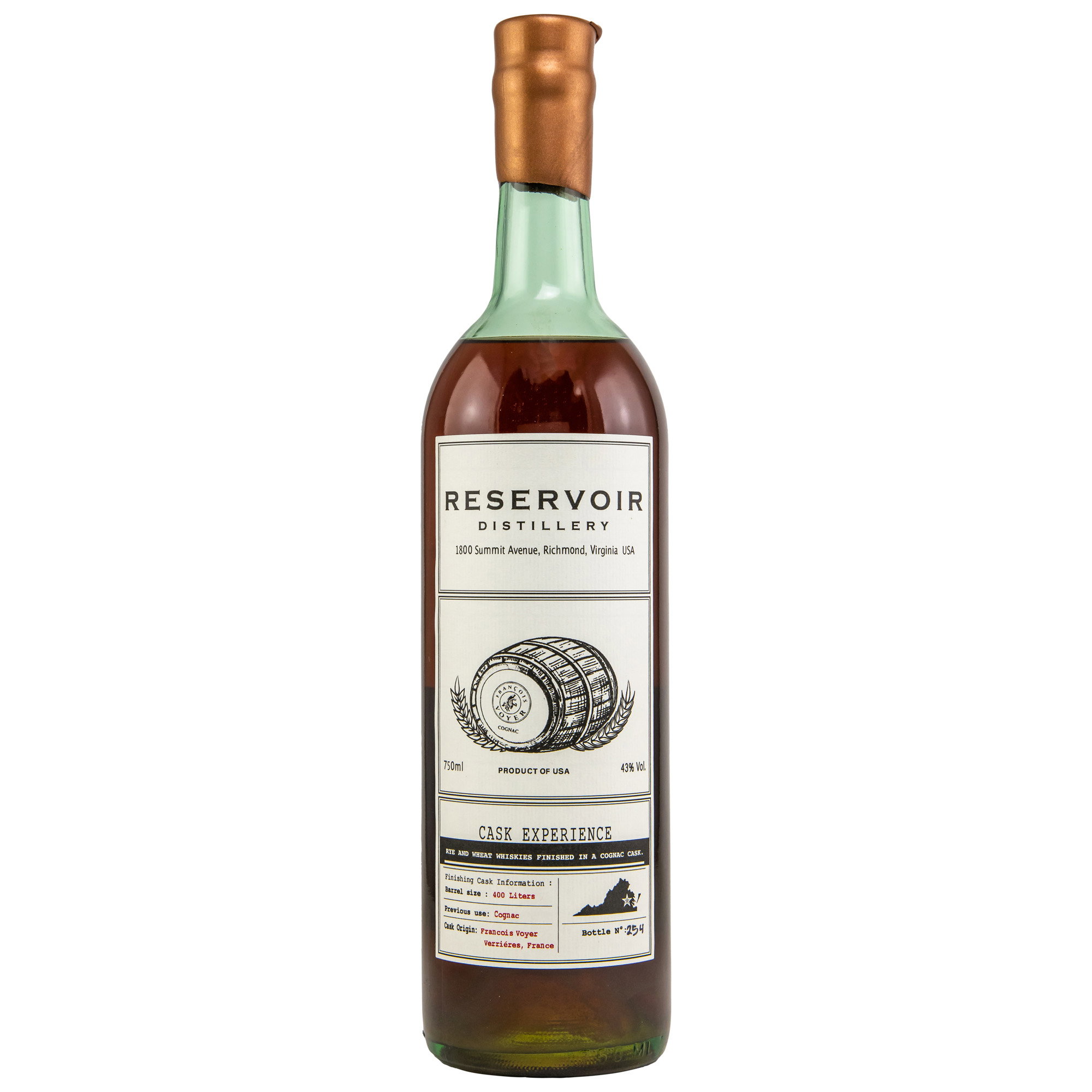Reservoir Virginia Cask Experience Francois Cognac Cask