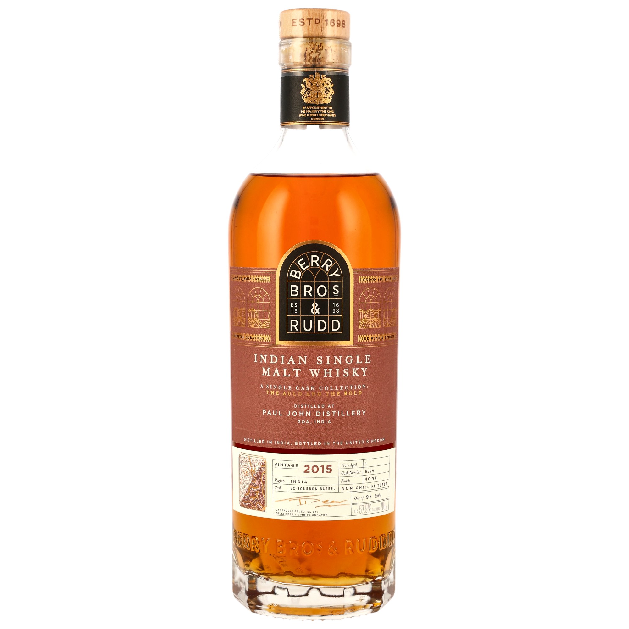 Paul John 2015 - 6 y.o. - Bourbon Barrel #6329 The Auld & The Bold (Berry Bros & Rudd)