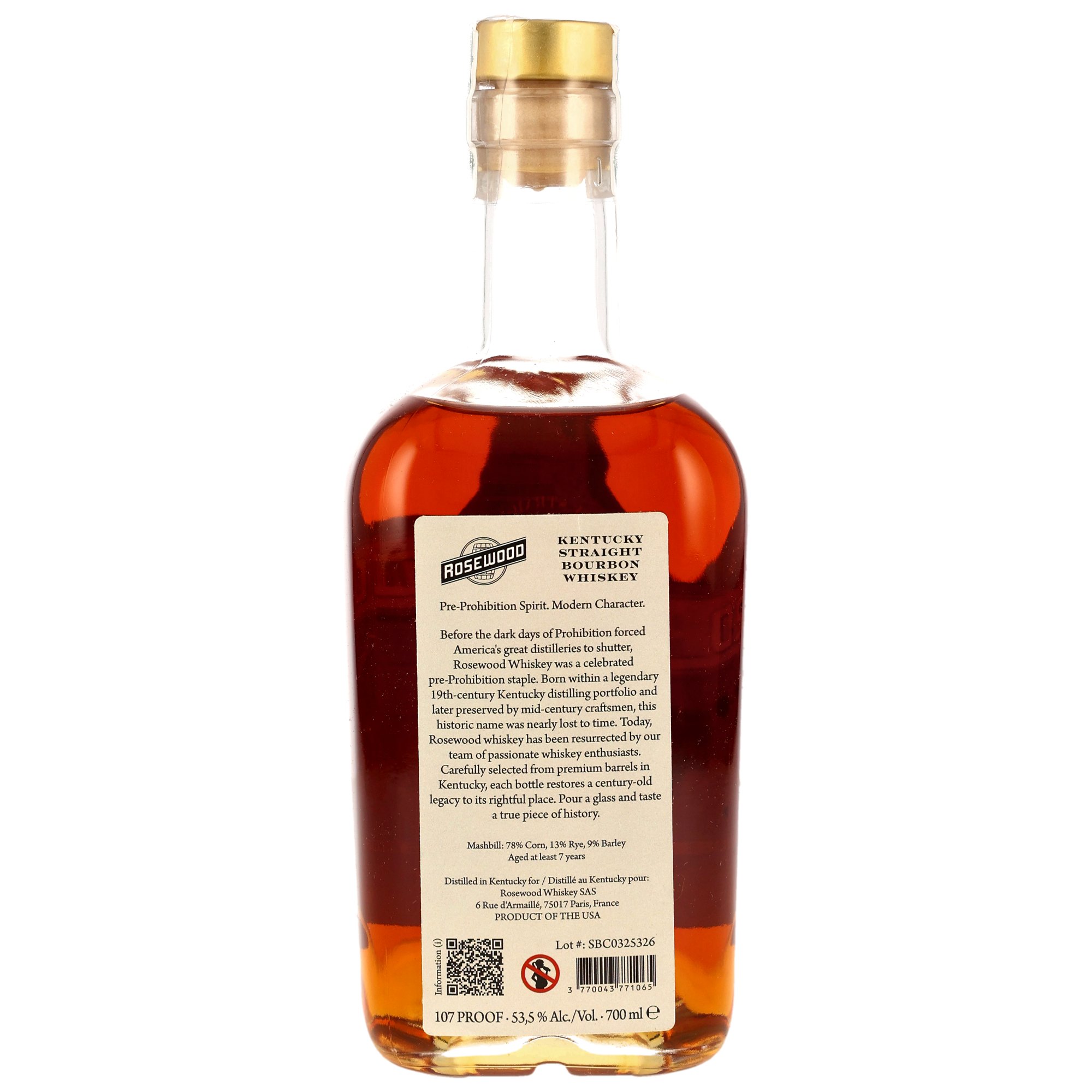 Rosewood Kentucky Straight Bourbon Whiskey 107 Proof
