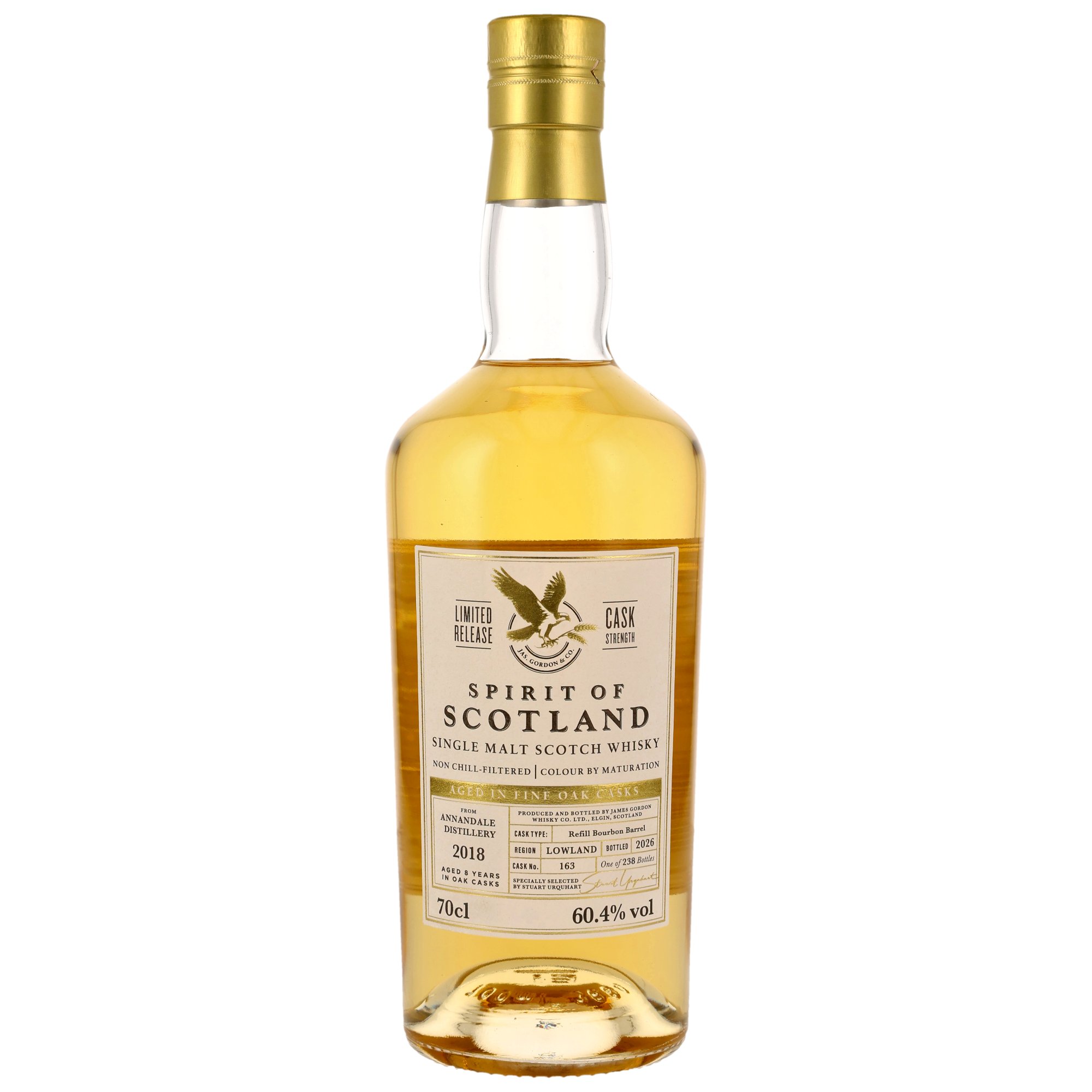 Annandale 2018/2026 - 8 y.o. - Refill Bourbon Barrel #163 - G&M Spirit of Scotland