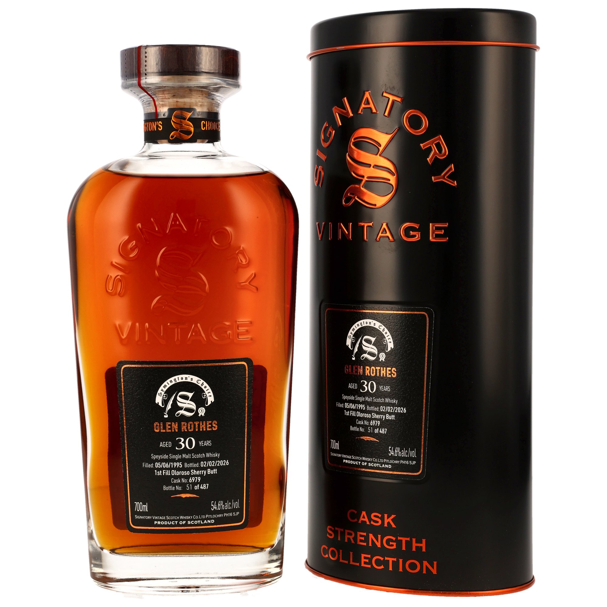 Glenrothes 1995/2026 - 30 y.o. - 1st Fill Oloroso Sherry Butt #6979 - Signatory Symingtons Choice