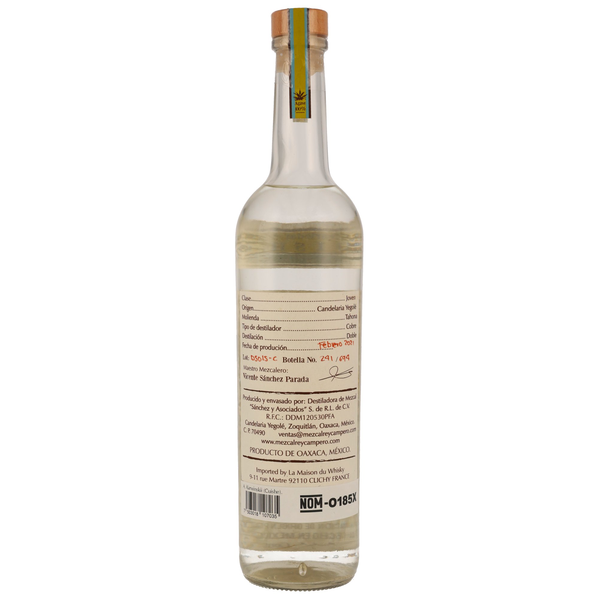 Rey Campero Madre Cuishe Mezcal artesanal - Joven - 49%