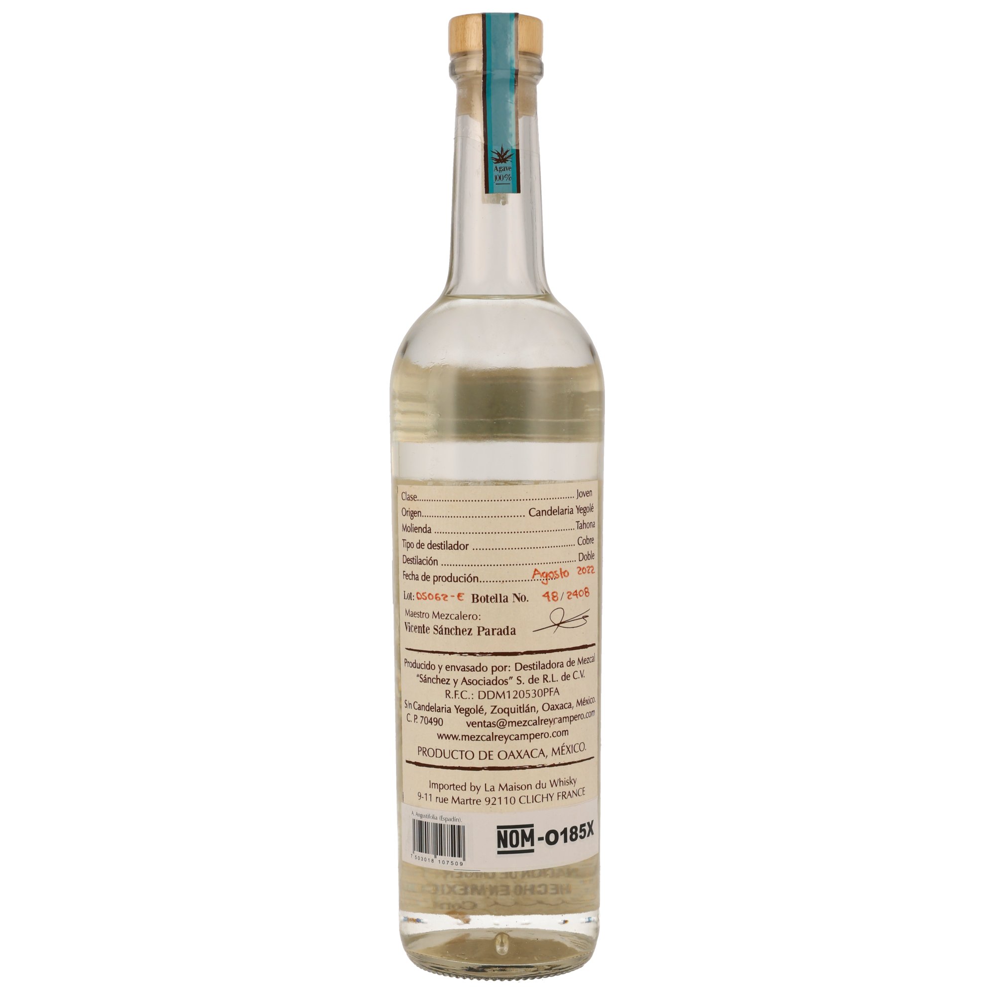 Rey Campero Espadin Mezcal artesanal - Joven - 48,4%