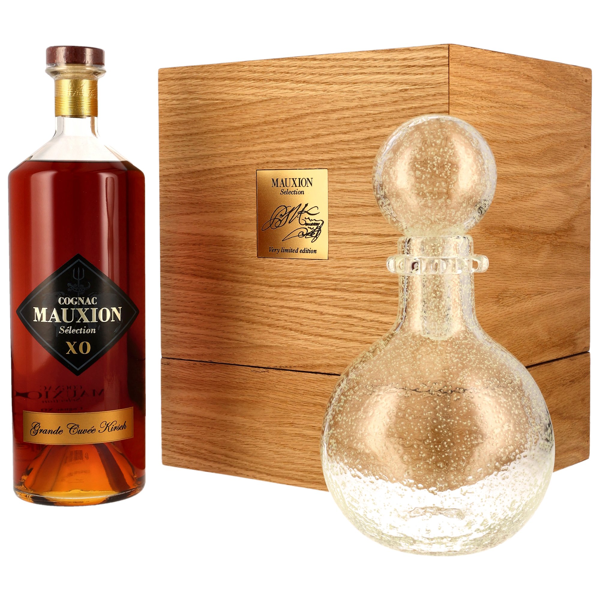 Mauxion Cognac Grande Cuvee Kirsch - mit Karaffe Shiny Bottle