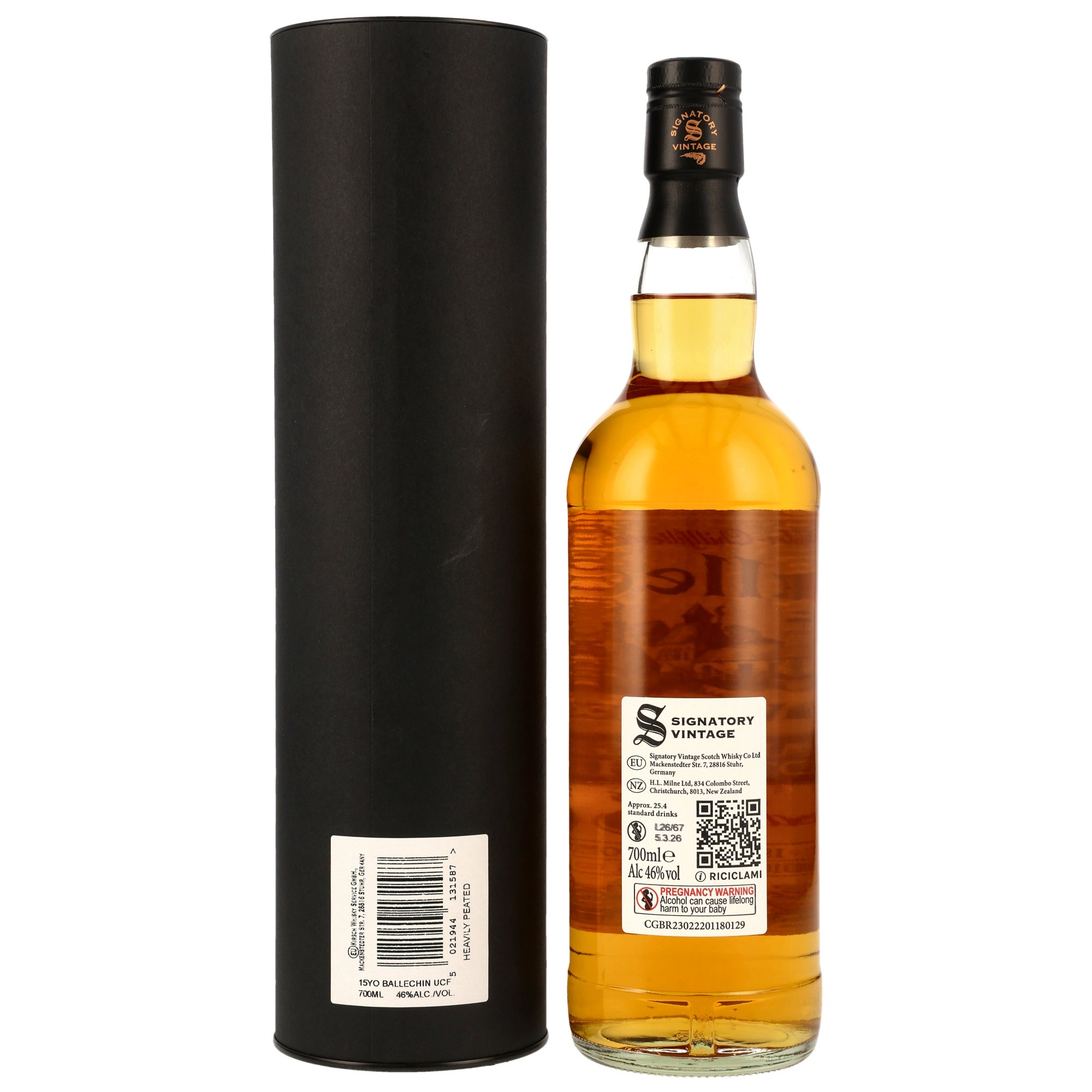 Ballechin 2010/2026 - 15 y.o. - Heavily Peated - 1st Fill Bourbon Barrels - Sig un-chill