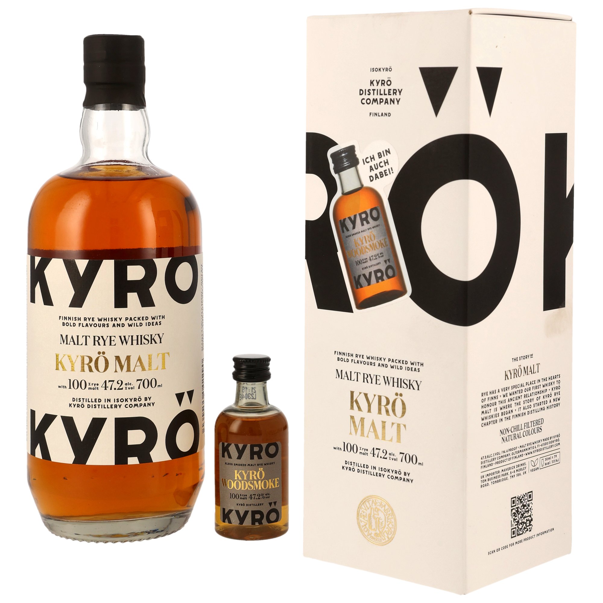 Kyrö Malt Rye Whisky - in GP plus Kyrö Woodsmoke Mini (50 ml - 47,2%)