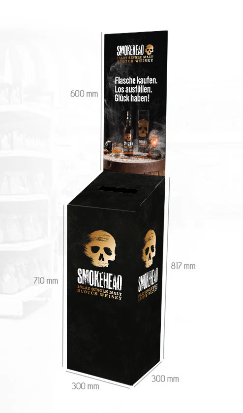 Smokehead - Losbox Gewinnspiel 30 x 30 x 141,7 cm (3-teilig)