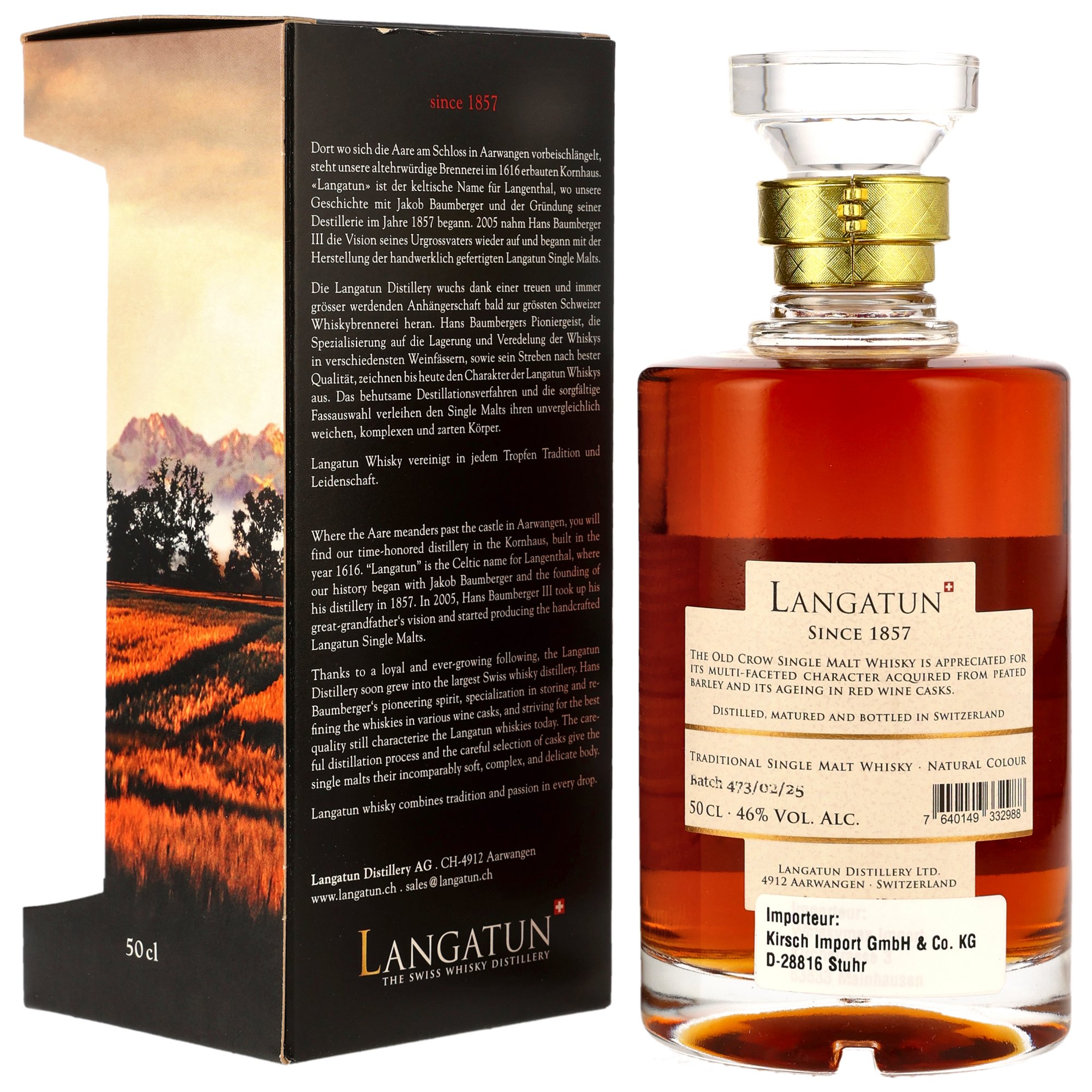 Langatun Old Crow Peated Whisky - Red Wine Casks Batch 437/02/25