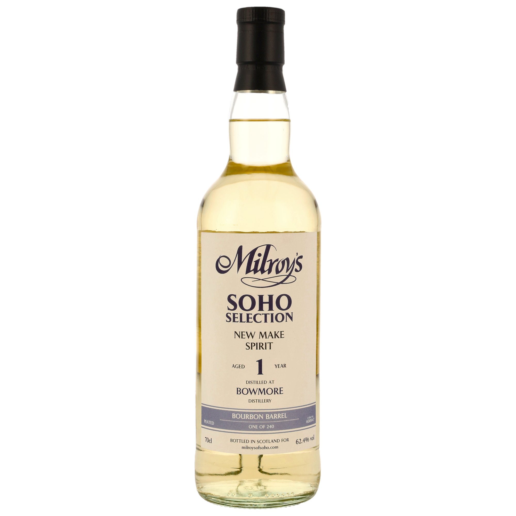 Bowmore New Make 2025/2025 - 1 y.o. - Bourbon Barrel #600947 - Milroys