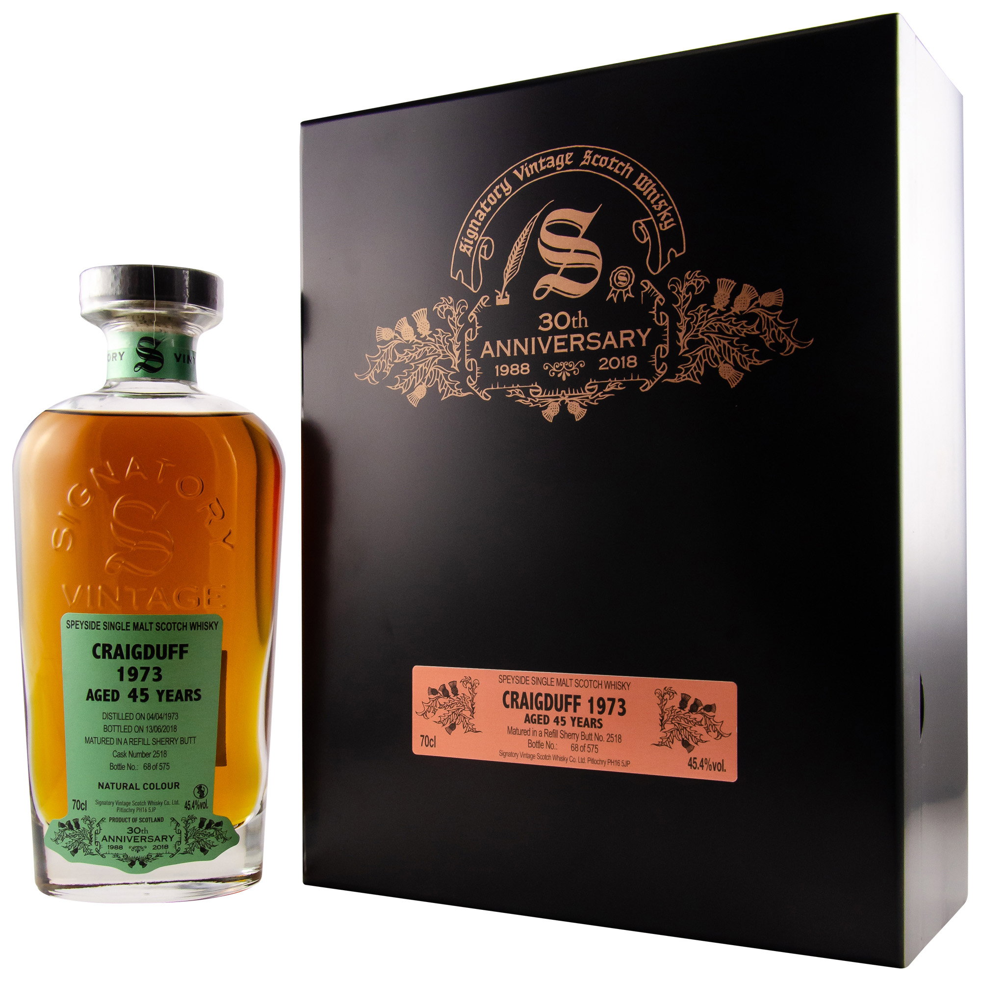 Craigduff 1973/2018 30th Anniversary + 2 Gläser