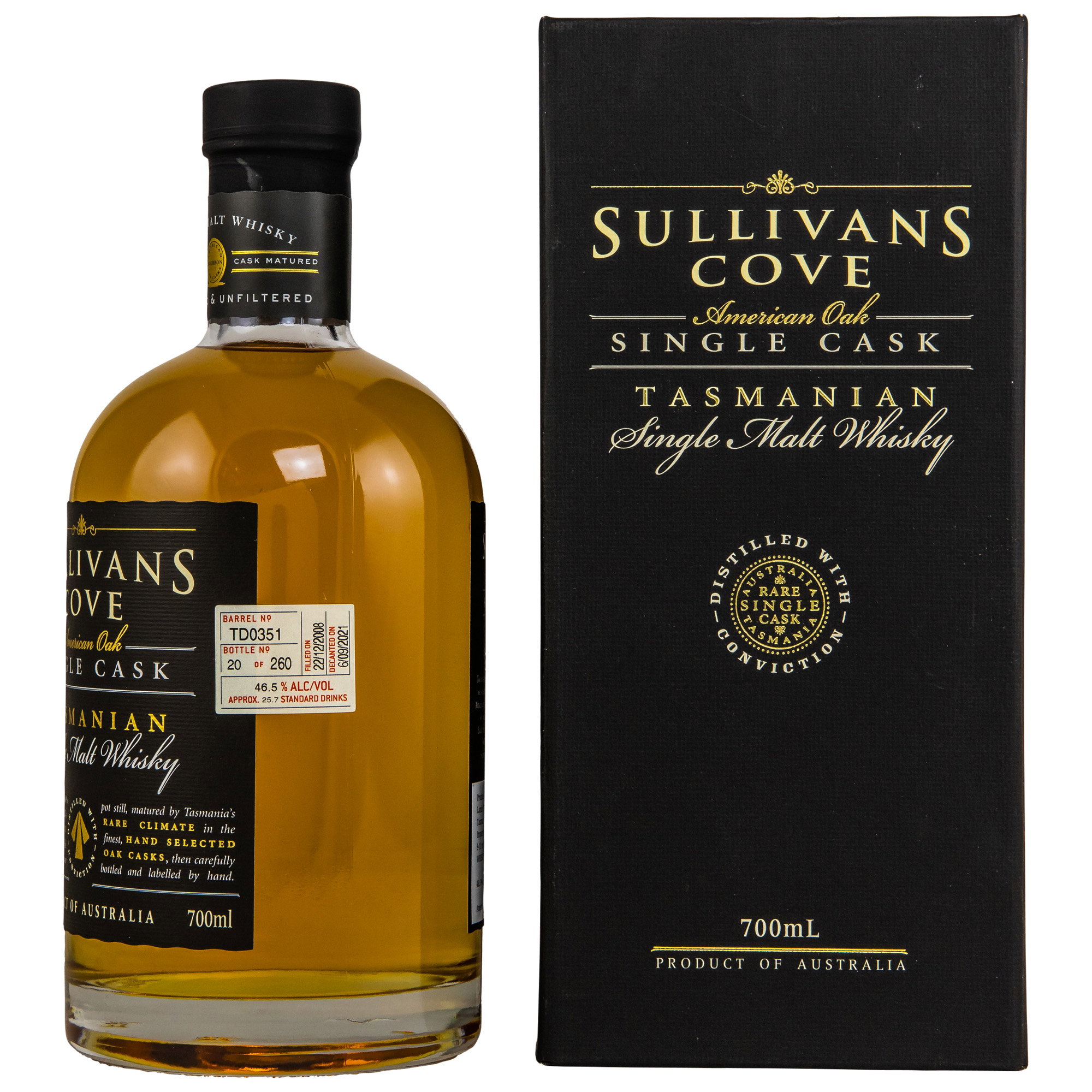Sullivans Cove American Oak ex-Bourbon Single Cask #TD0351