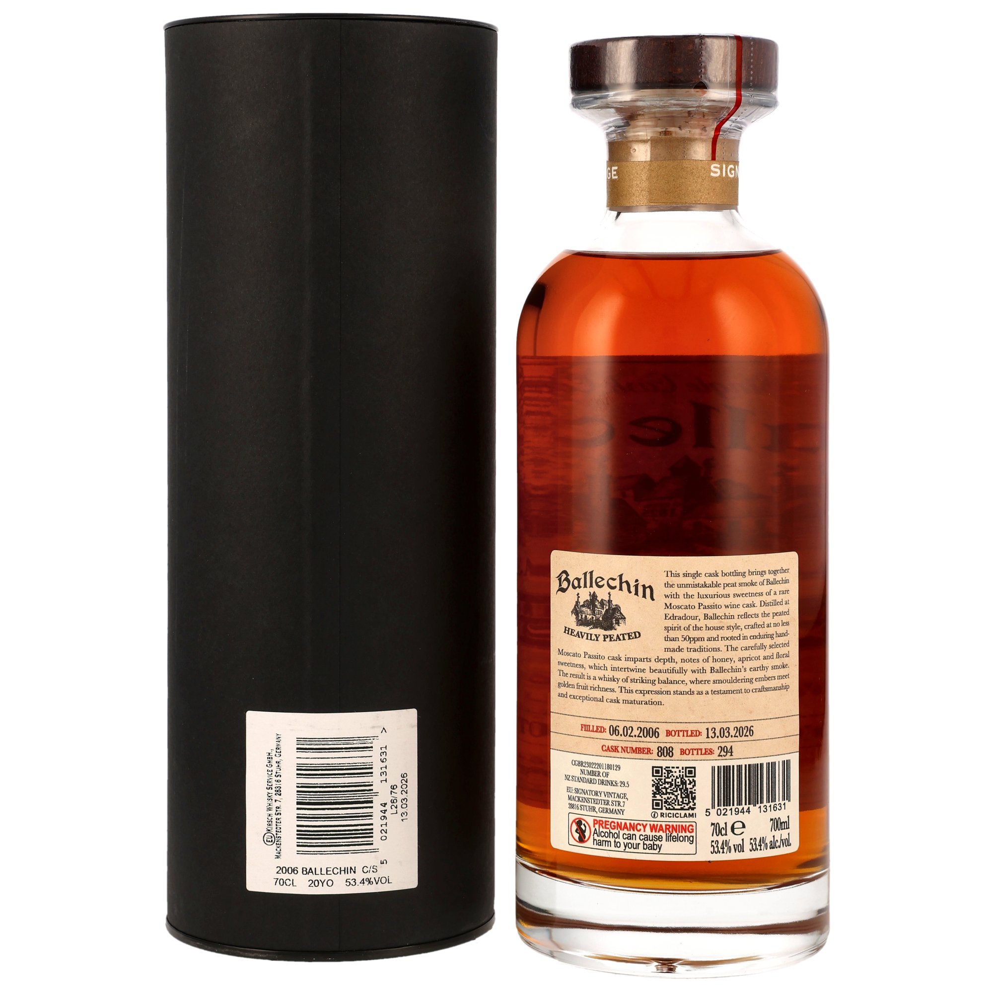 Ballechin 2006/2026 - 20 y.o. - 1st Fill Moscato Passito Wine Cask #808 - Sig Ibisco
