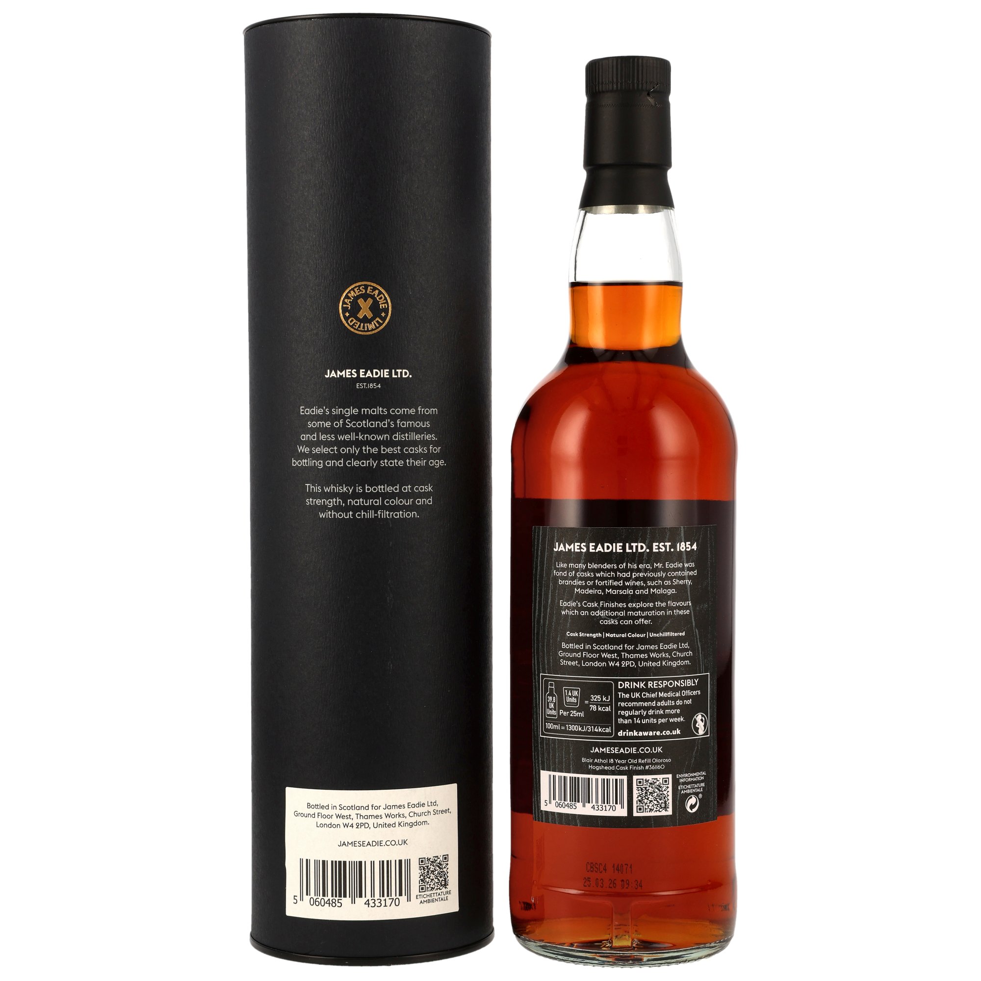 Blair Athol 2007/2026 - 18 y.o. - Refill Oloroso Sherry Hogshead Finish #361160 - James Eadie