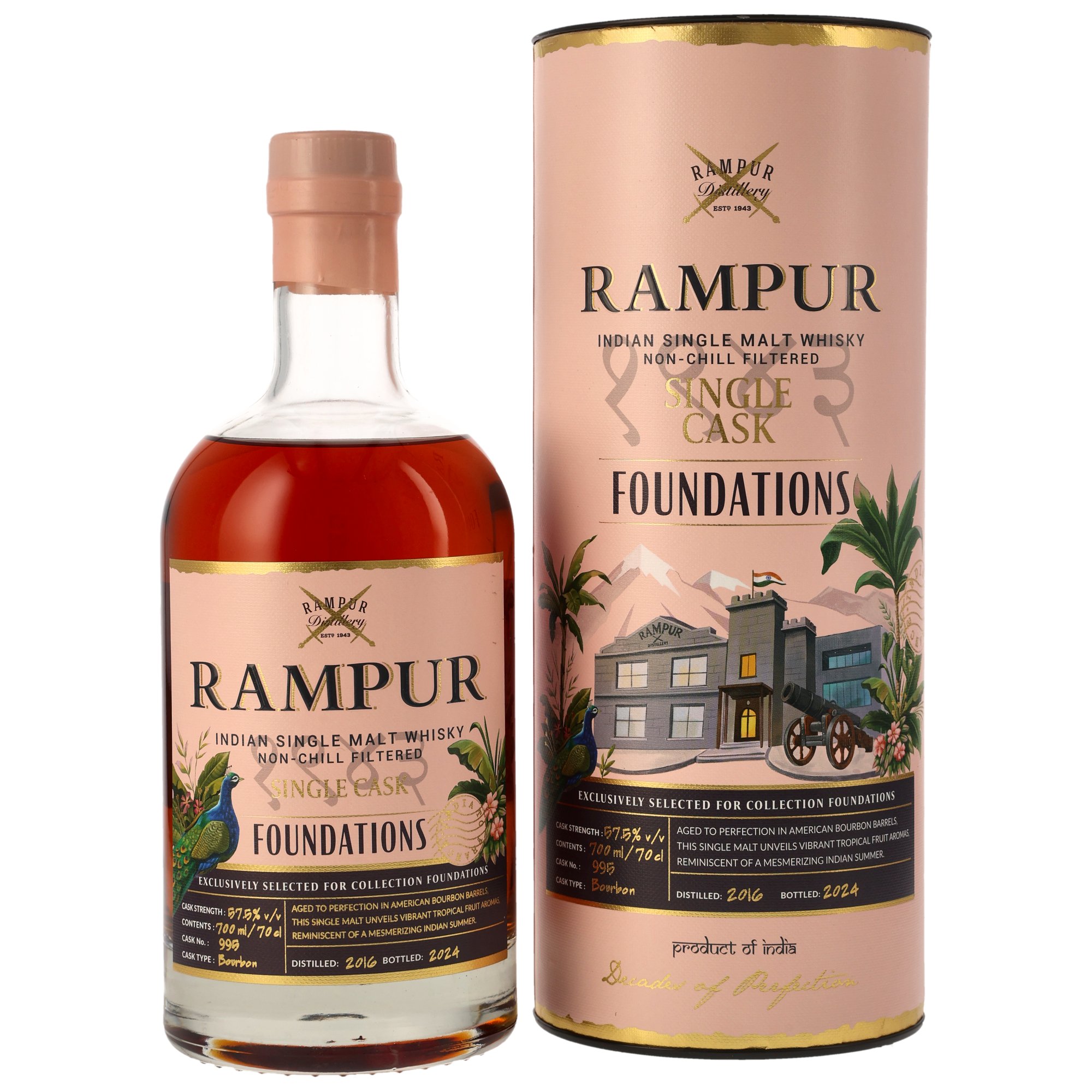 Rampur 2016/2024 - 8 y.o.- 1st Fill Bourbon Cask #995 - Foundations