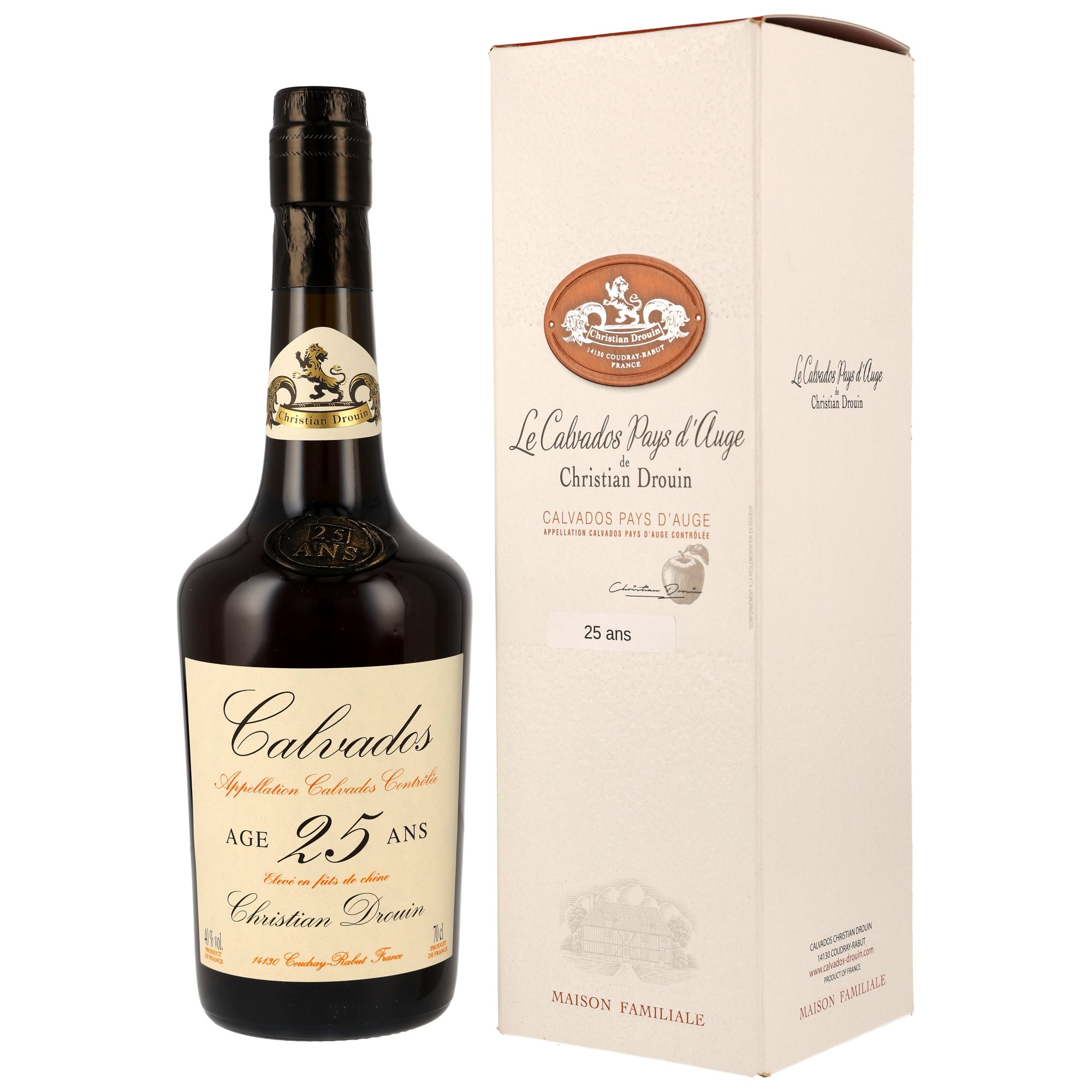 Christian Drouin 25 ans d'âge Calvados A.O.C