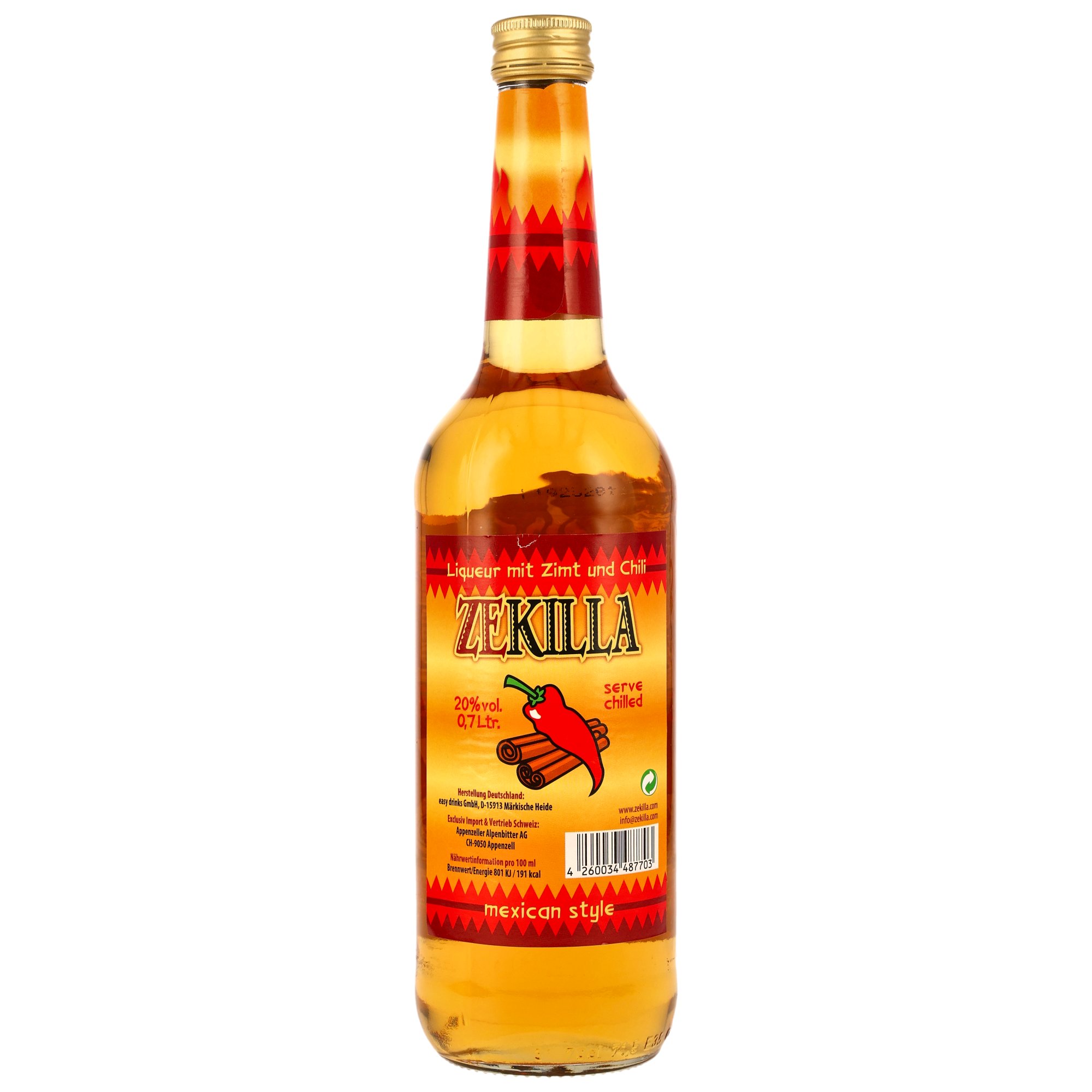 Zekilla Likör mit Zimt und Chilli