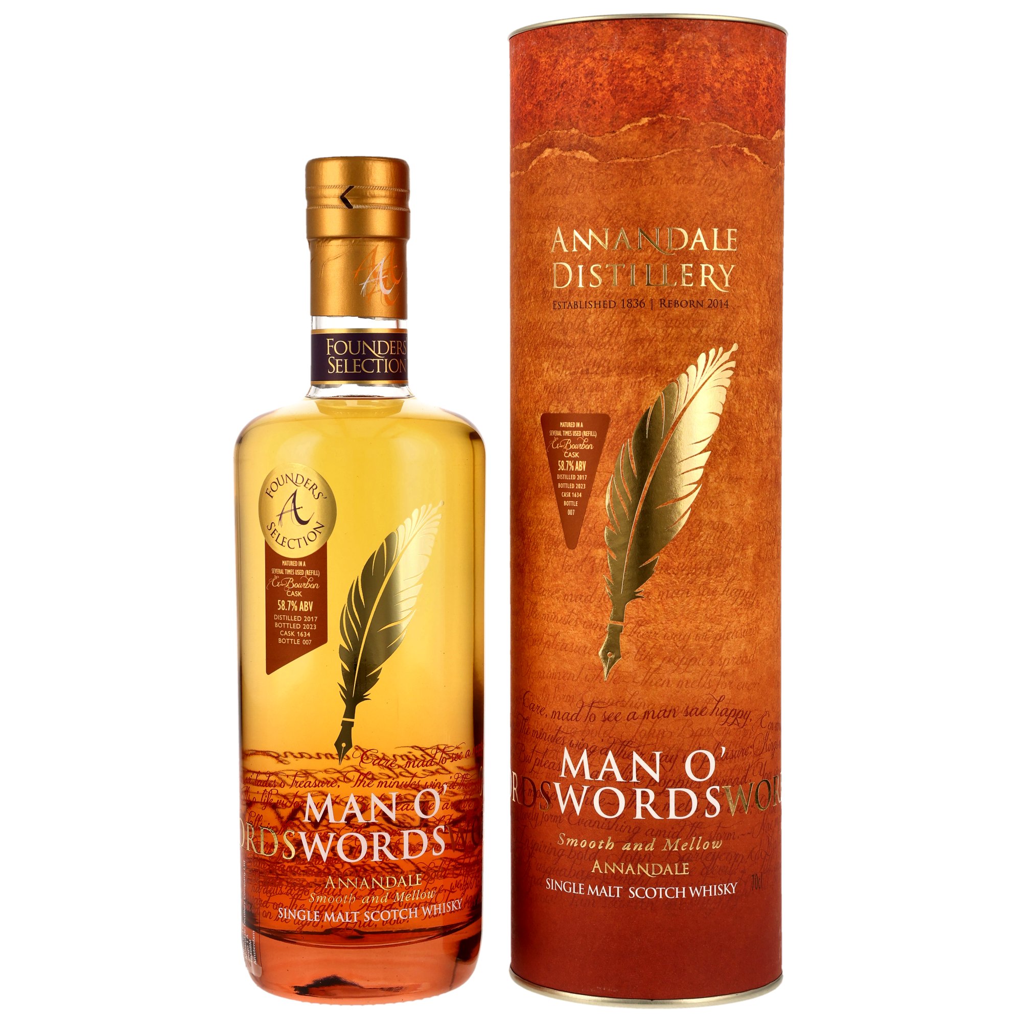 Annandale 2017/2023 Man O' Words Founders Selection - Bourbon Cask #1634